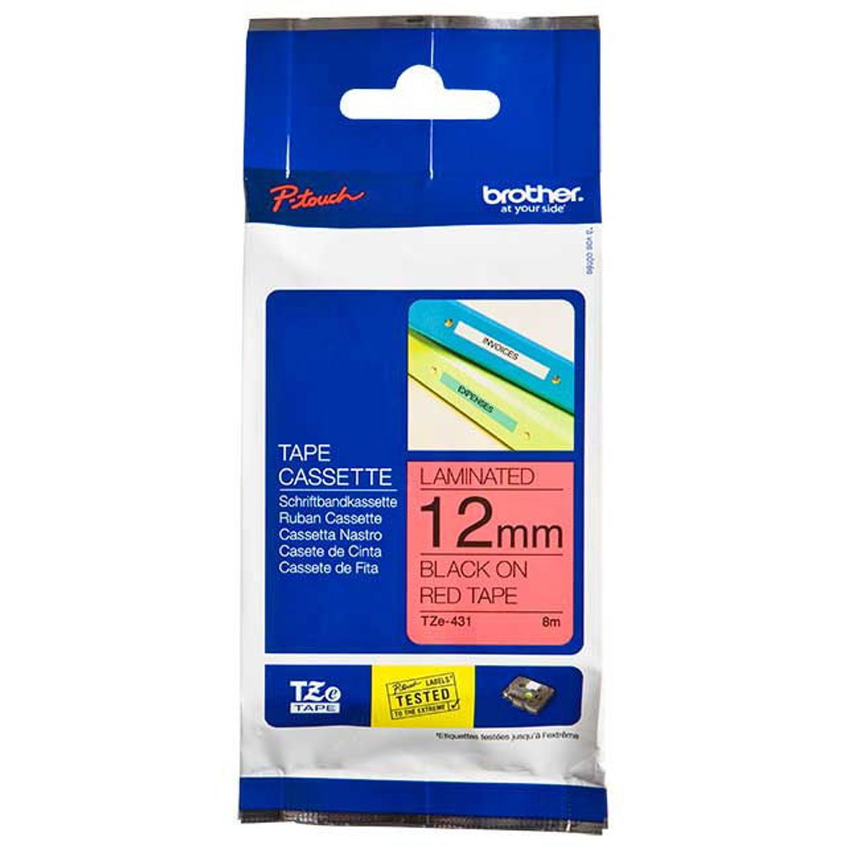 Brother TZe-tape TZE431 sort;rod 12 mm x 8 m