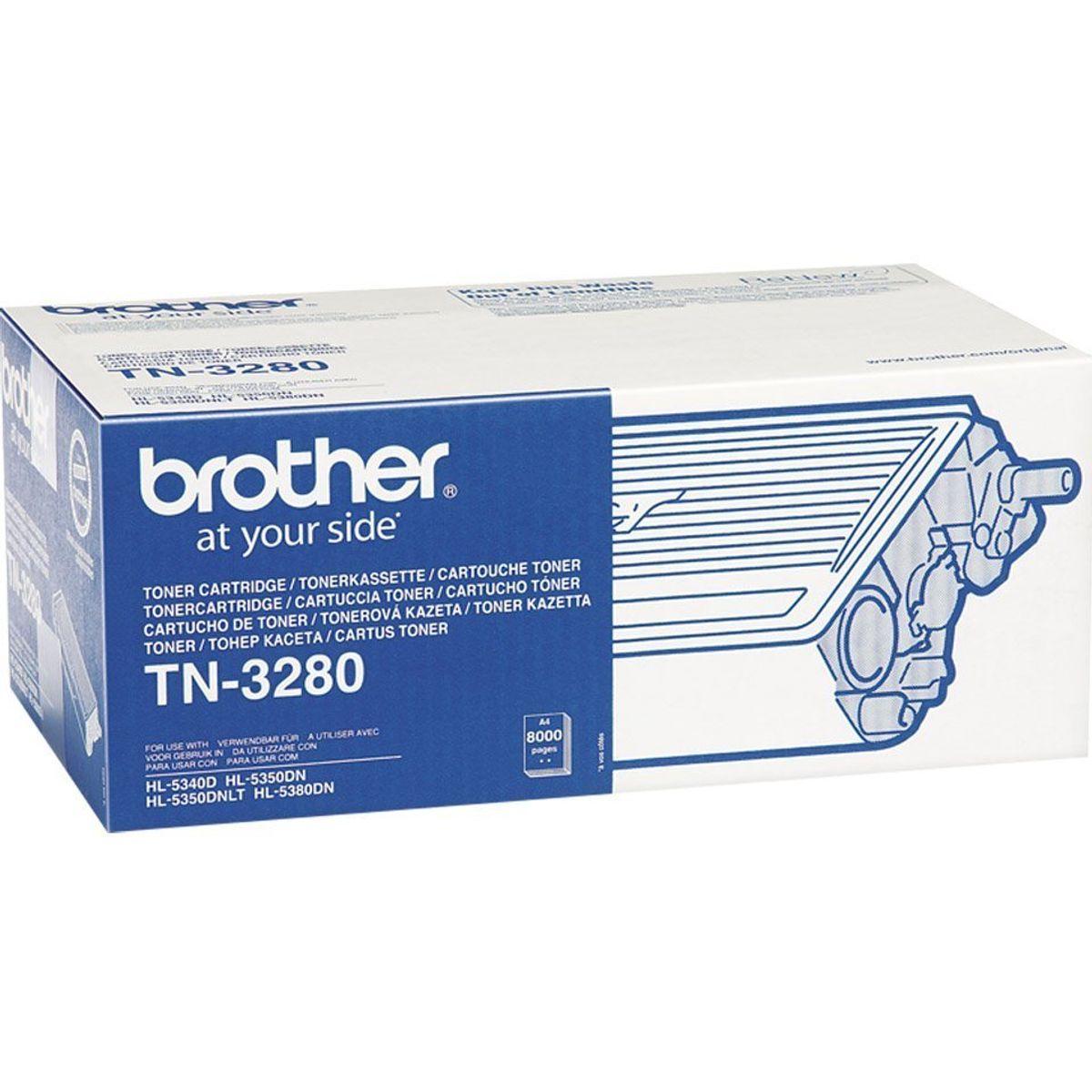 Brother TN-3280 Sort Lasertoner, 8.000 sider