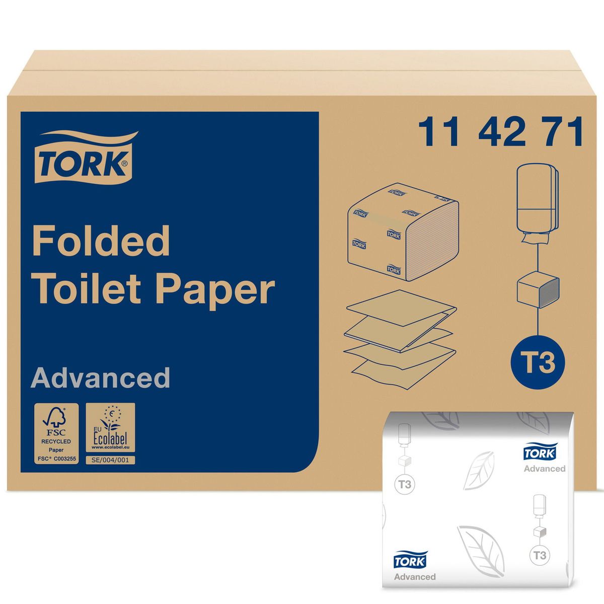 Tork 114271 Advanced T3 toiletpapir 19x11cm 8712ark