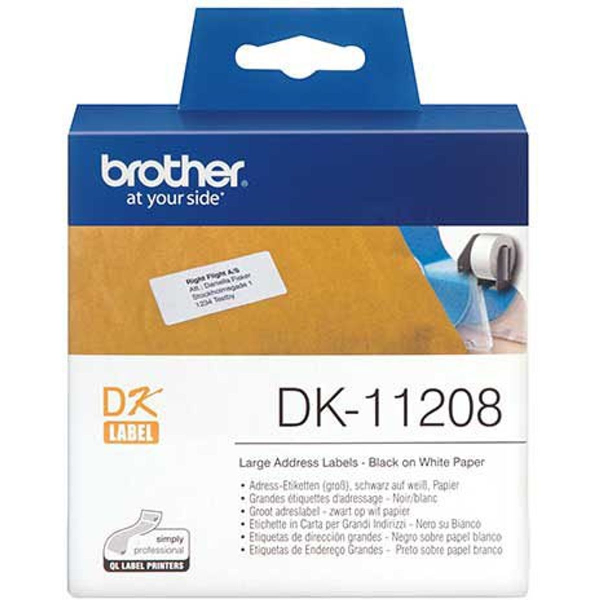 Brother etiket adresselabel 38x90mm 400stk