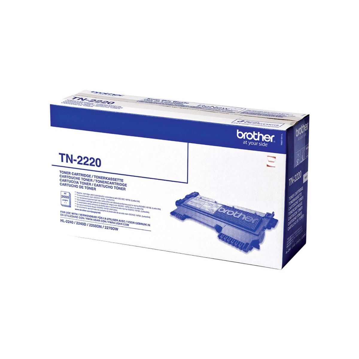 Brother TN-2220 Sort Lasertoner, 2.600 sider