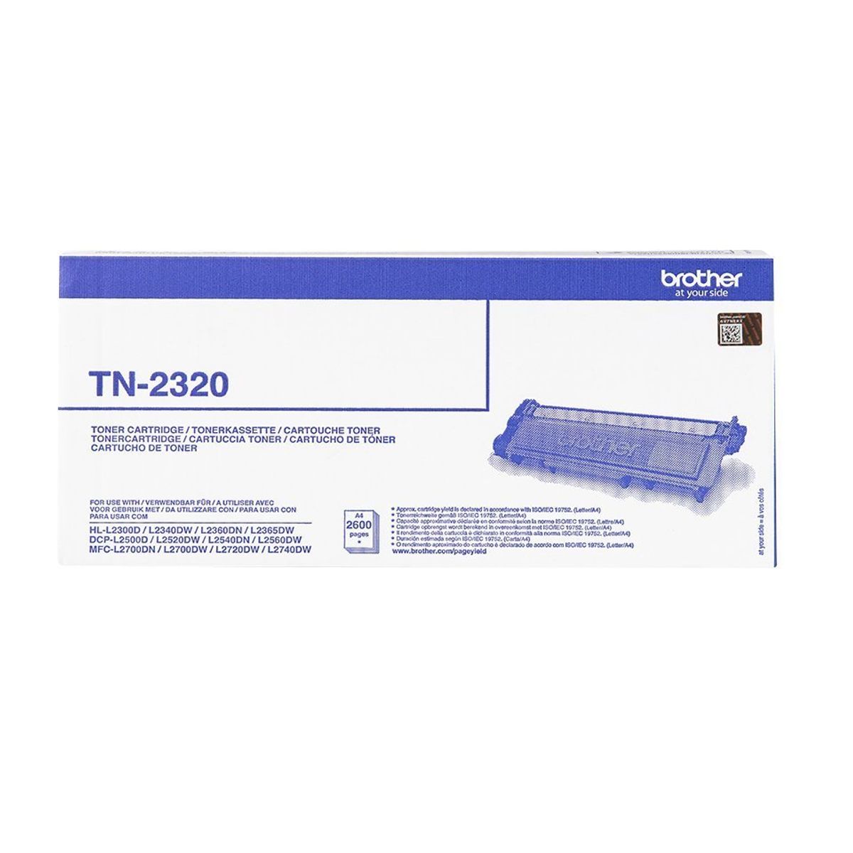 Brother TN-2320 Sort Lasertoner, 2.600 sider