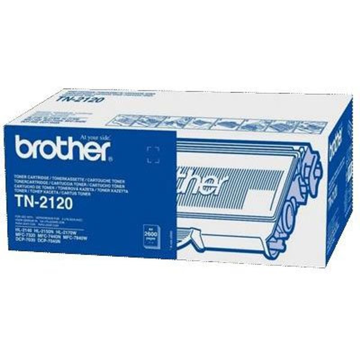 Brother TN-2120 Sort Lasertoner, 2.600 sider