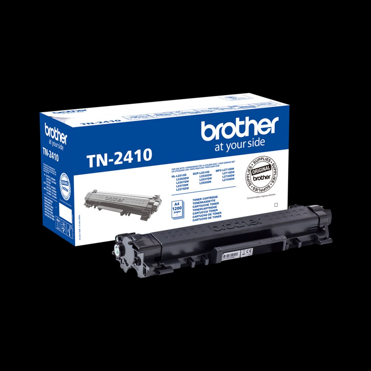 Brother TN-2410 Sort Lasertoner, 1.200 sider