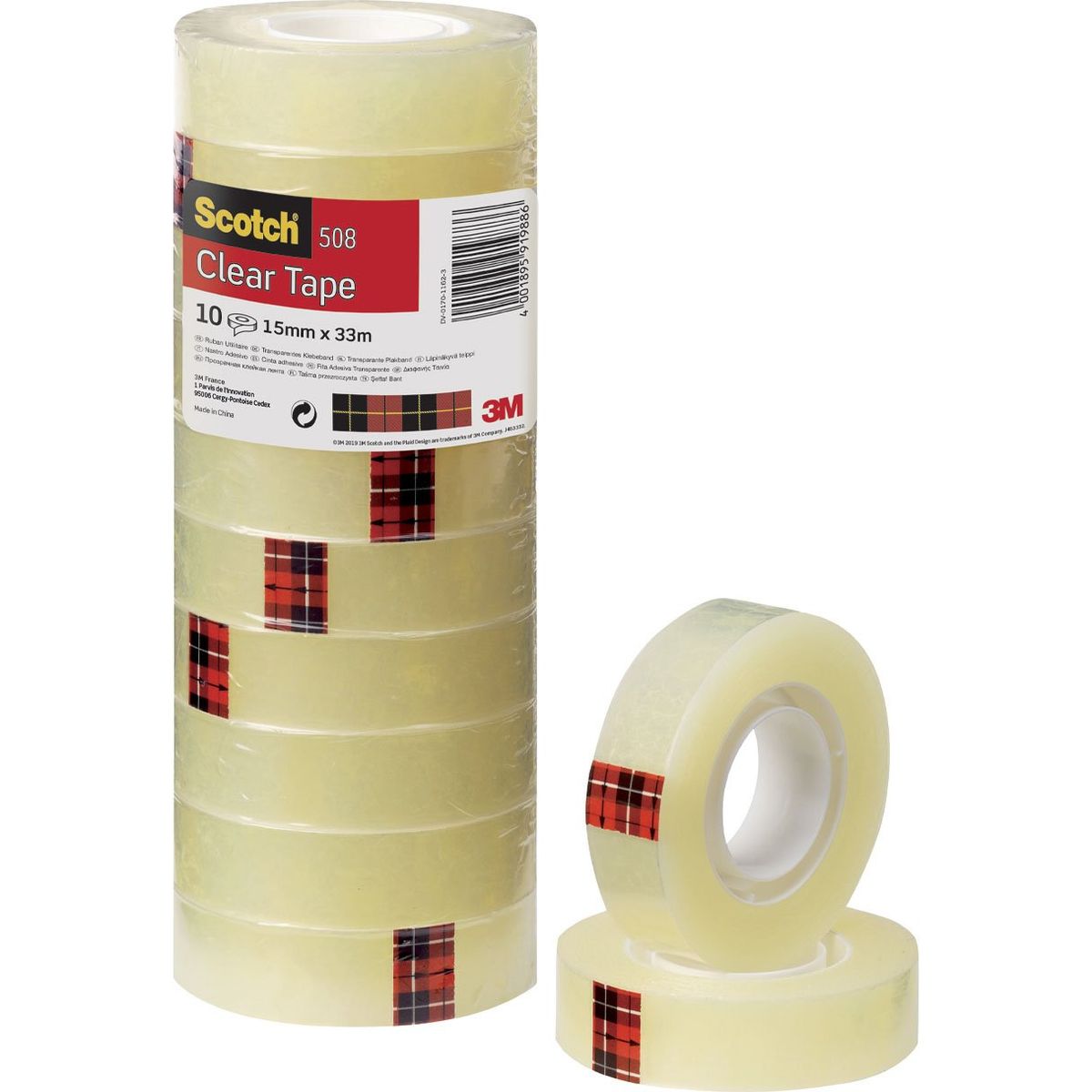 Scotch tape 15mmx33m klar 10rl