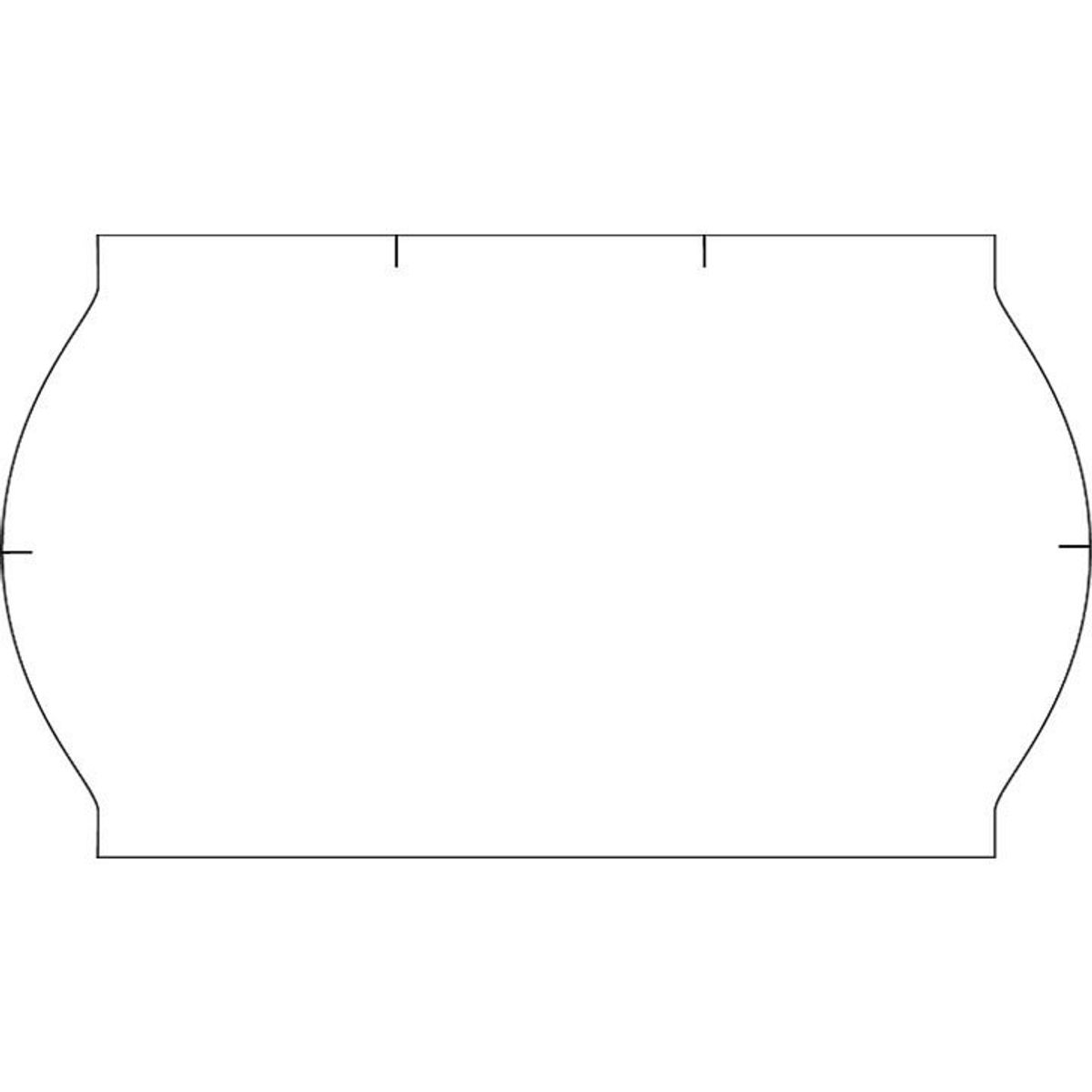 Prisetiketter aftagelig 26x16mm hvid 12rl