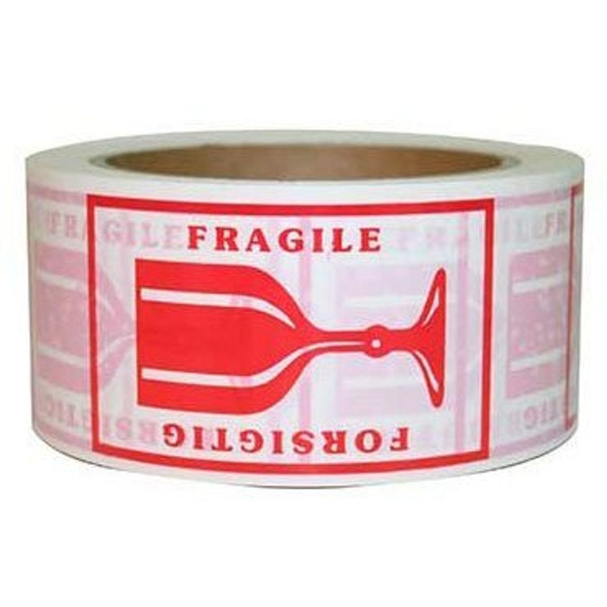 Pakketape ´FORSIGTIG GLAS´ pakketape 50mmx66m rød/hvid