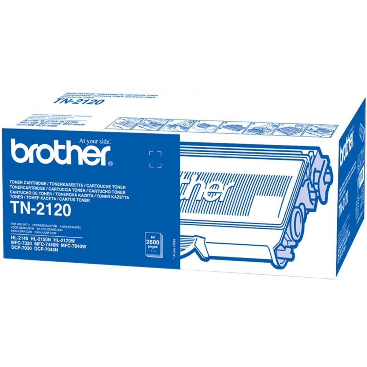 Brother TN-2120 Sort Lasertoner, 2.600 sider