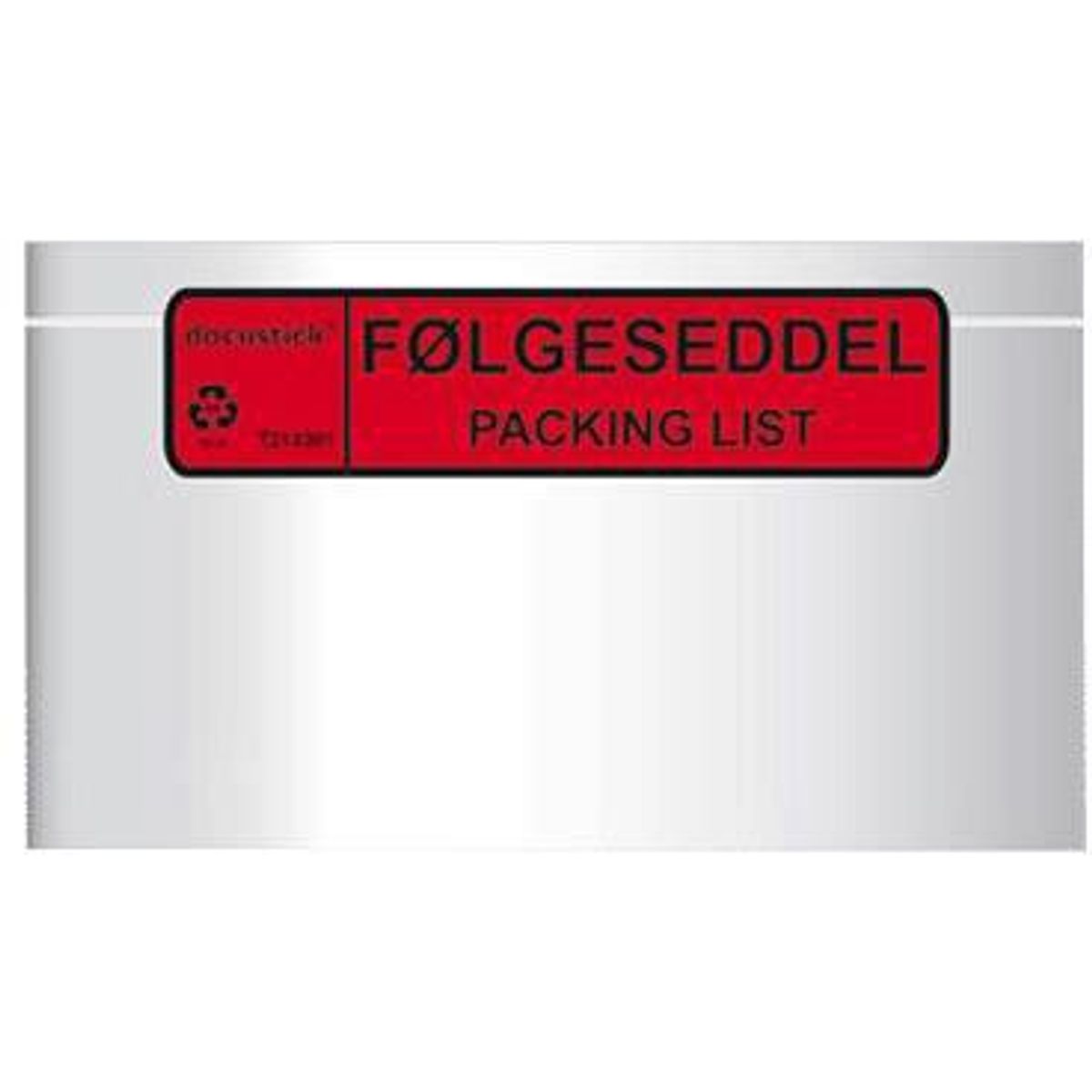 Følgeseddellomme C65 225x122mm 1000stk