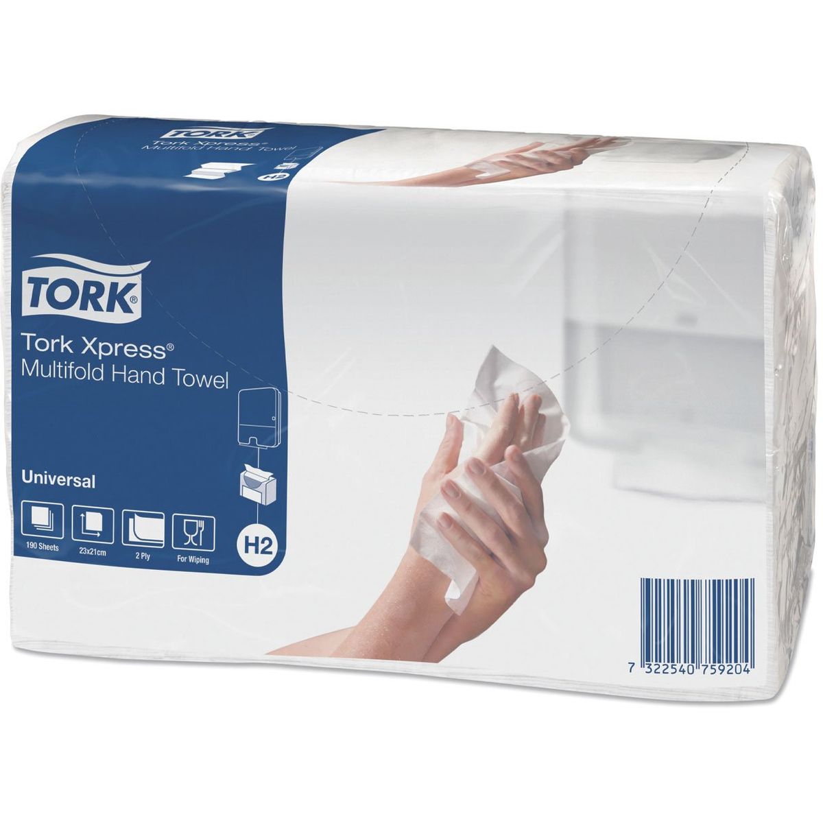 Tork Xpress Universal håndklædeark H2 3-fold 2Lag