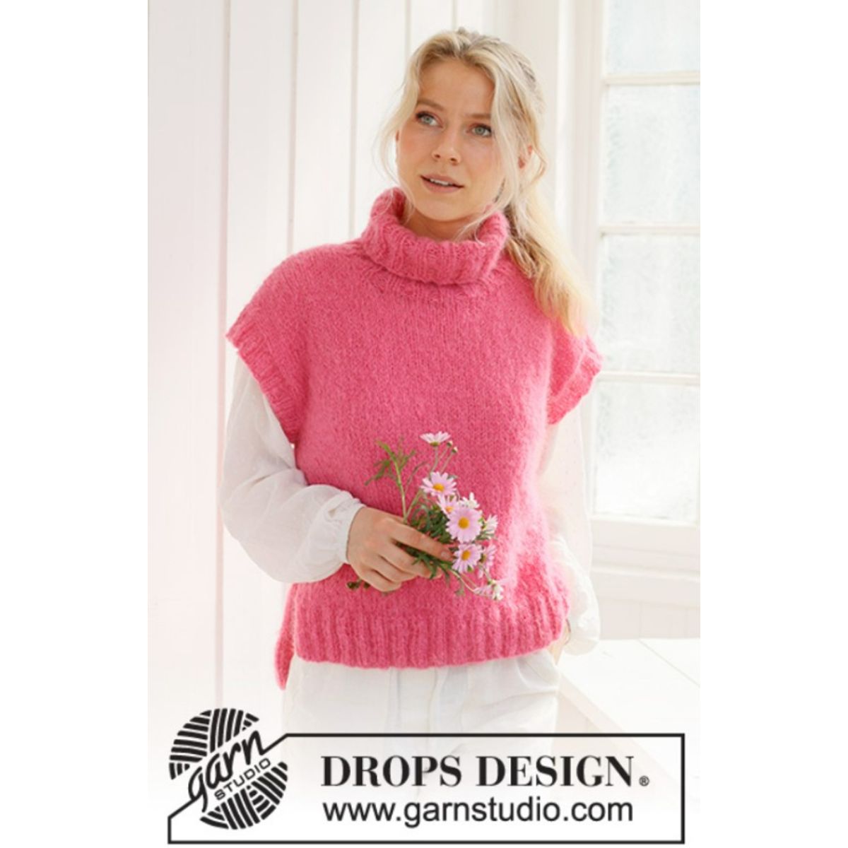 231-59 Cherry Sorbet Vest by DROPS Design, fra Viking