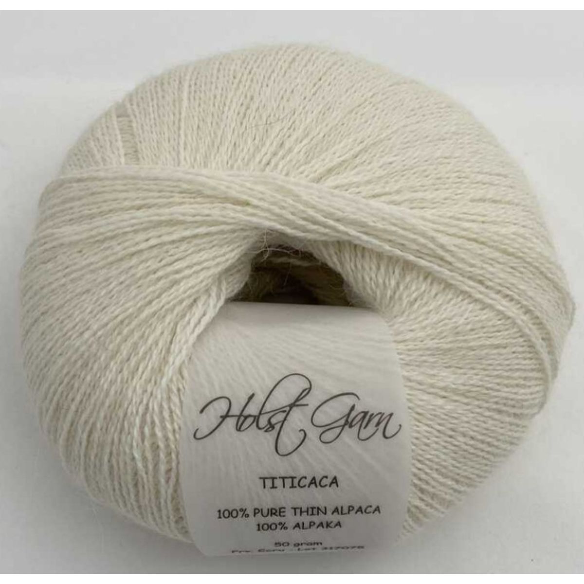 Holst Garn Titicaca - 01 Ecru, 100% Tynd Alpaca, fra Holst Garn