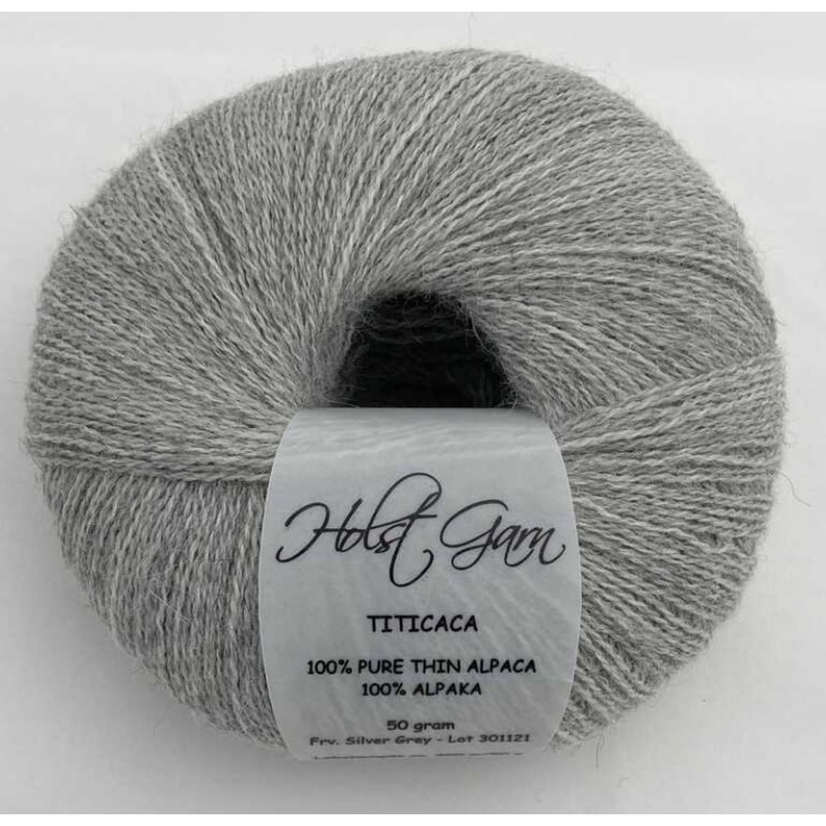 Holst Garn Titicaca - 02 Silver Grey, 100% Tynd Alpaca, fra Holst Garn