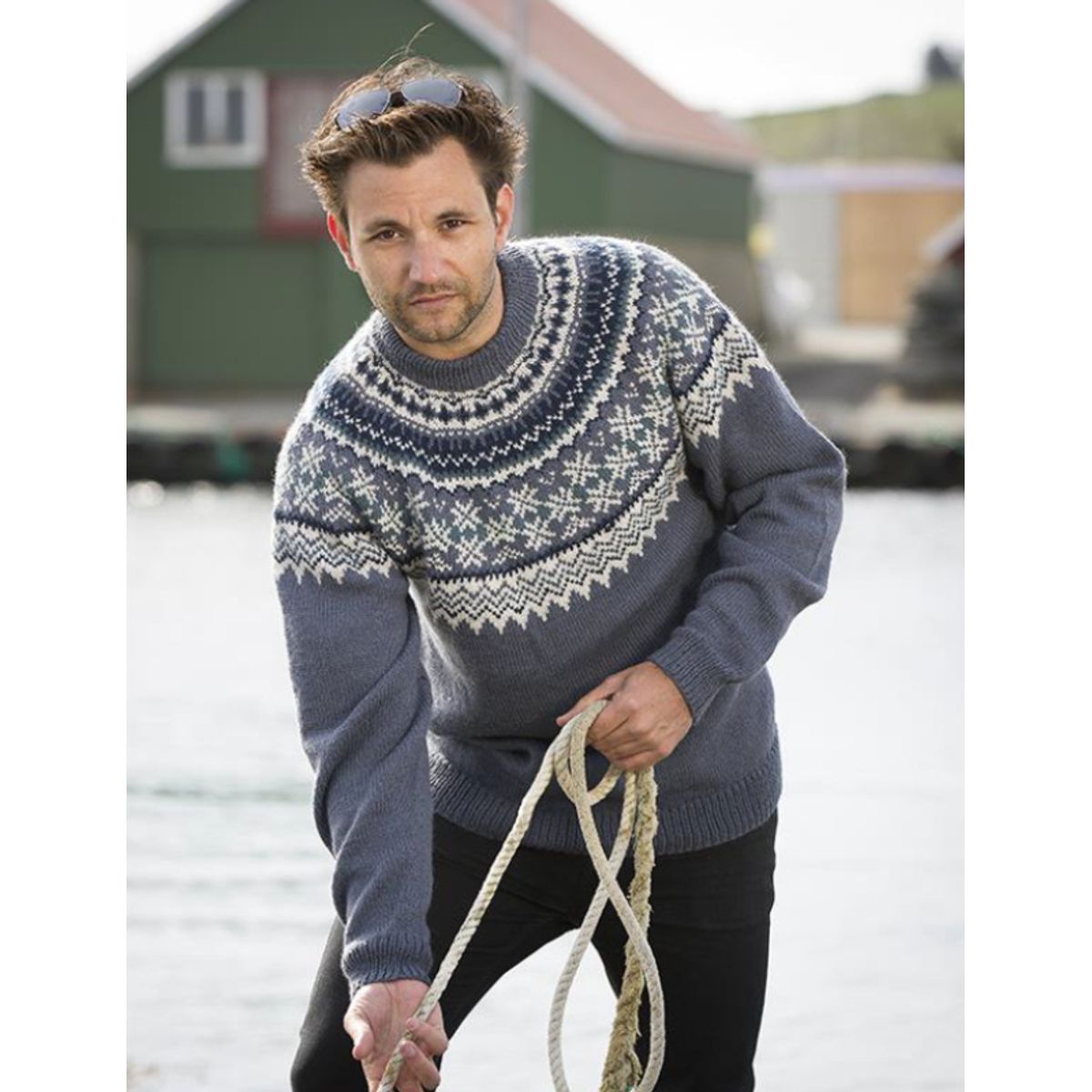 "Fryd" Herre genser - Viking Design 1709-4 Kit - XXS-XXXL - Viking Alpaca Storm, fra Viking