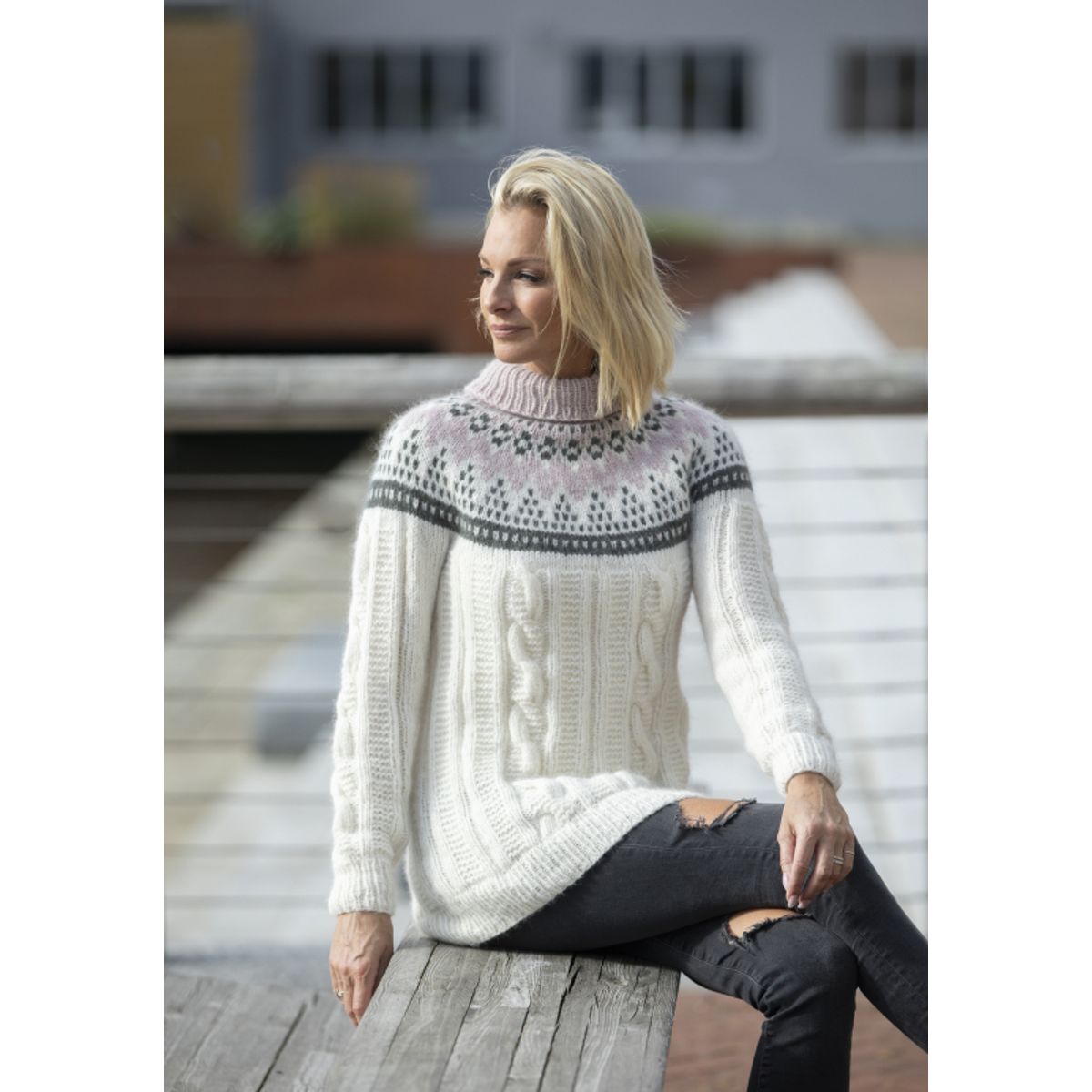 "Trinity" Genser - Viking Design 2226-8 Kit - XS-XXL - Viking Alpaca Bris, fra Viking