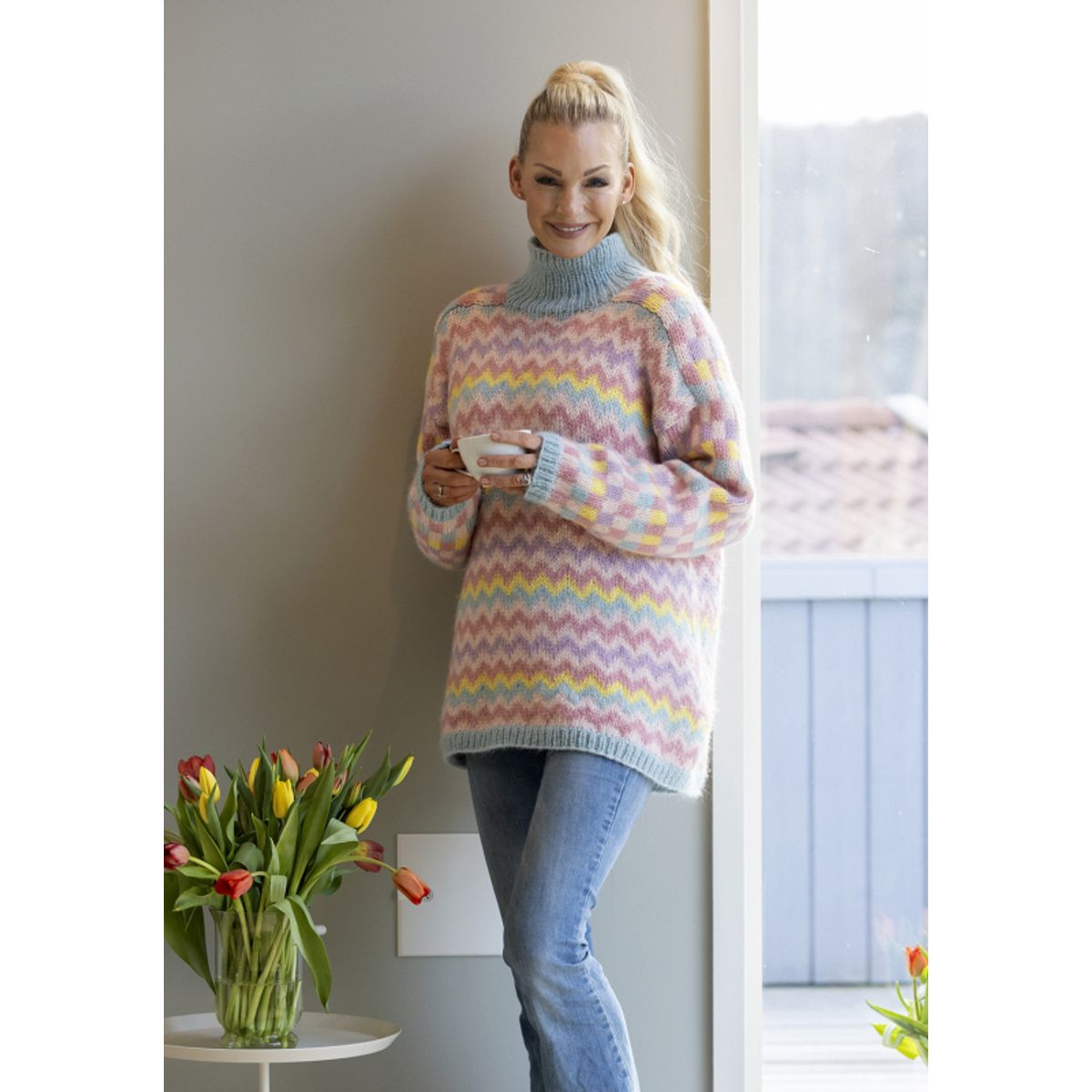 "Emina" Genser - Viking Design 2416-1 Kit - XS-XXL - Viking Alpaca Bris, fra Viking