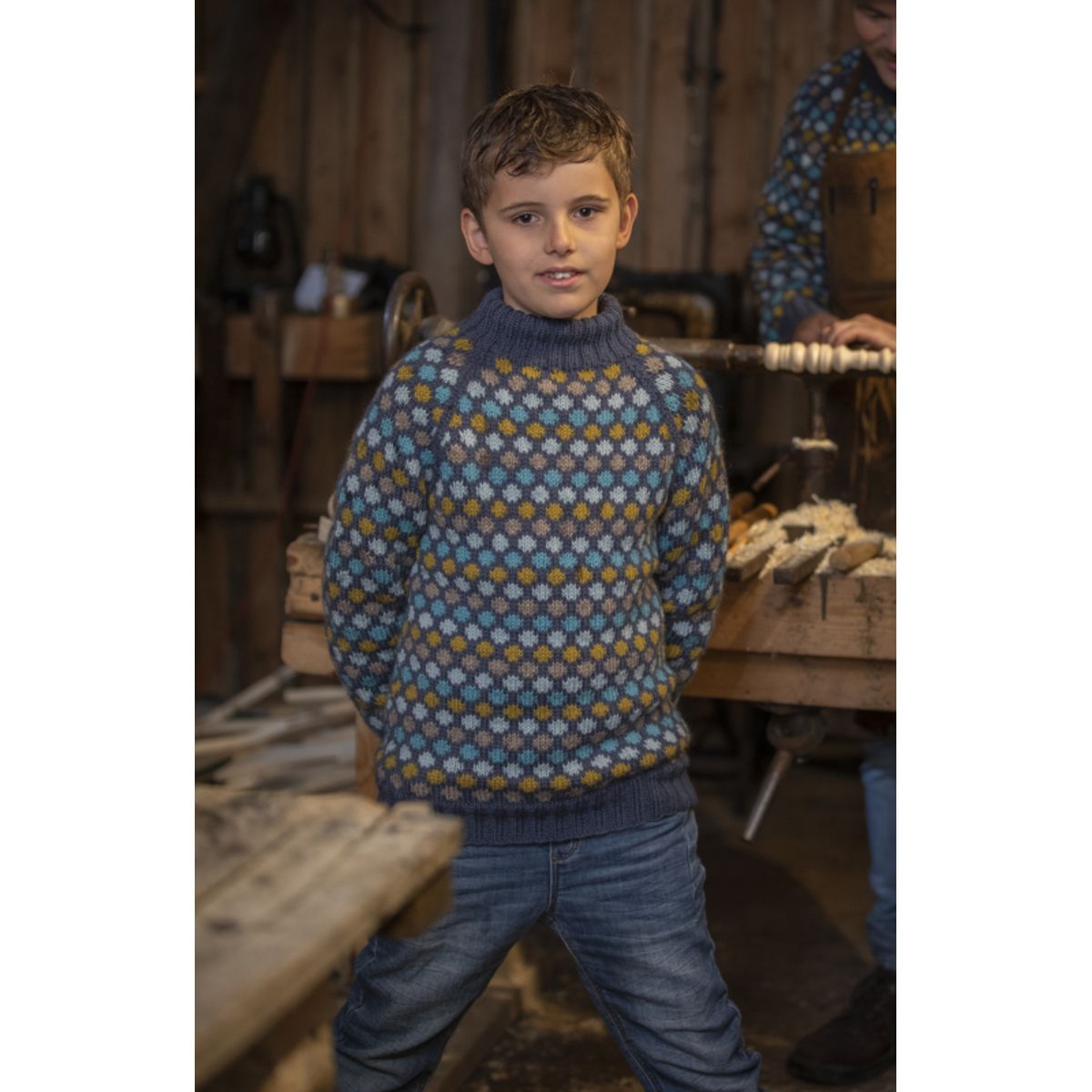 "Oppfinner" Genser - Viking Design 2020-1A Kit - 2-14 År - Viking Eco Highland Wool, fra Viking