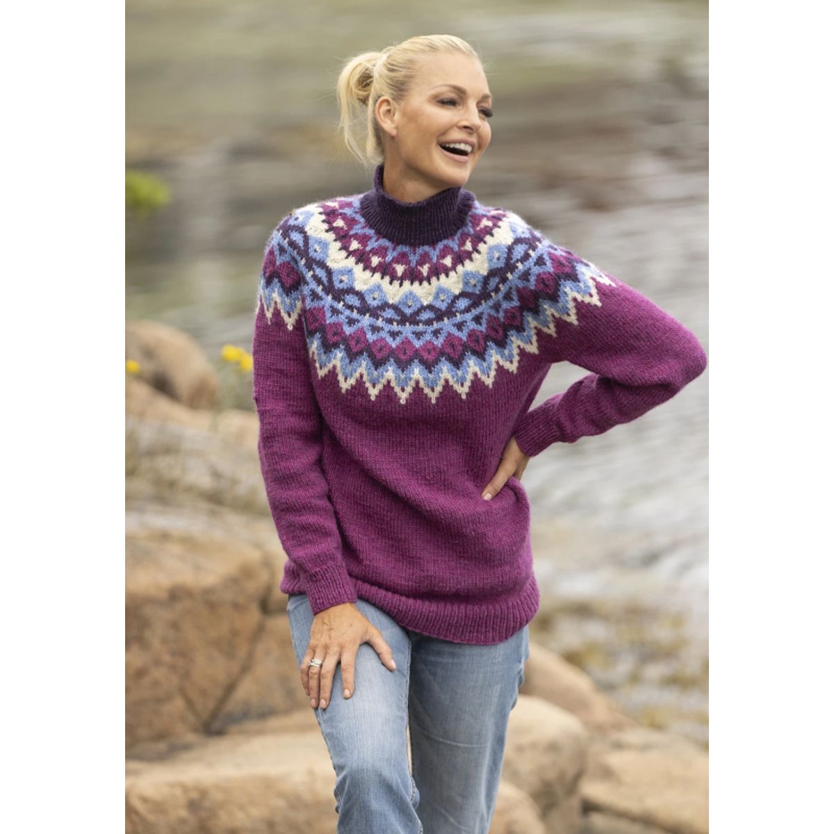 "Kraft" genser- Viking Design 2329-1D Kit - XS-XXL - Viking Wool, fra Viking