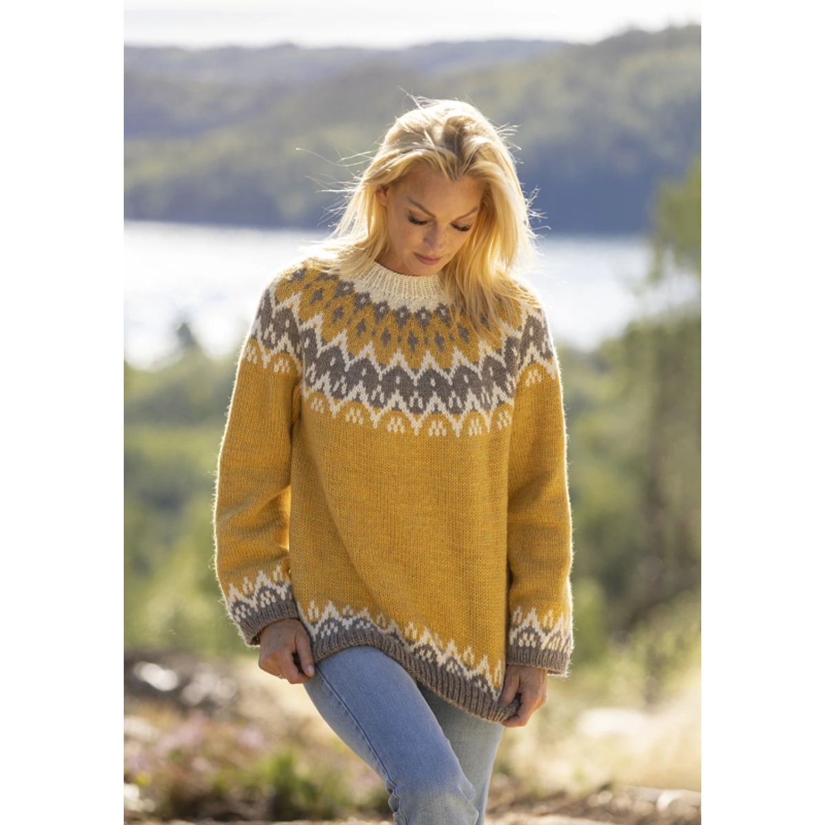 "Leandra" genser - Viking Design 2330-2B Kit - XS-XXL - Viking Wool, fra Viking