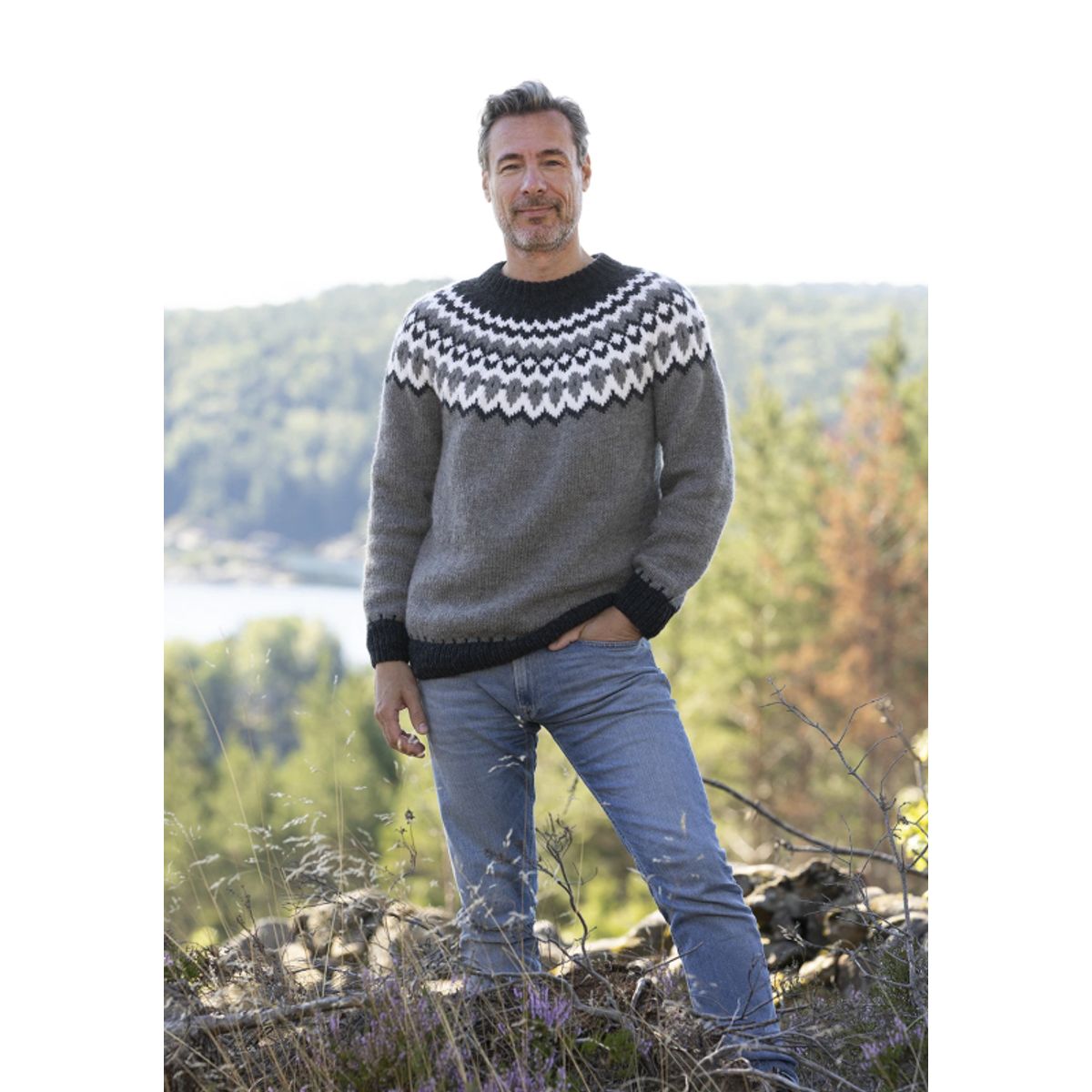 "Valdemar" genser- Viking Design 2330-14 Kit - XS-XXL - Viking Wool, fra Viking