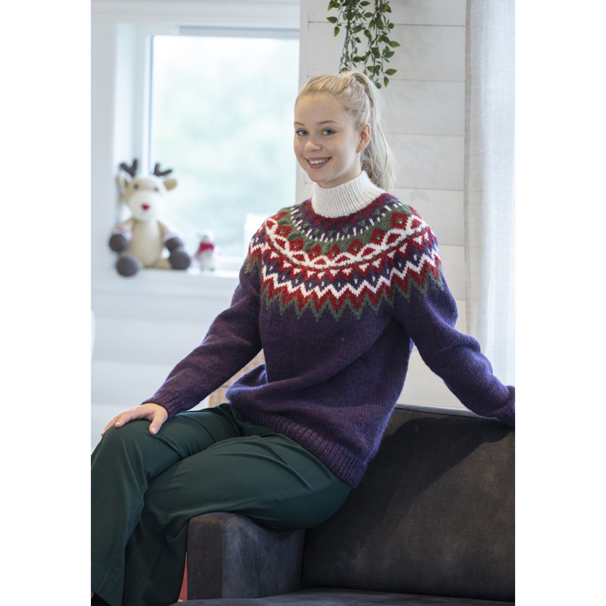 "Kraft" genser- Viking Design 2334-3C Kit - XS-XXL - Viking Wool, fra Viking