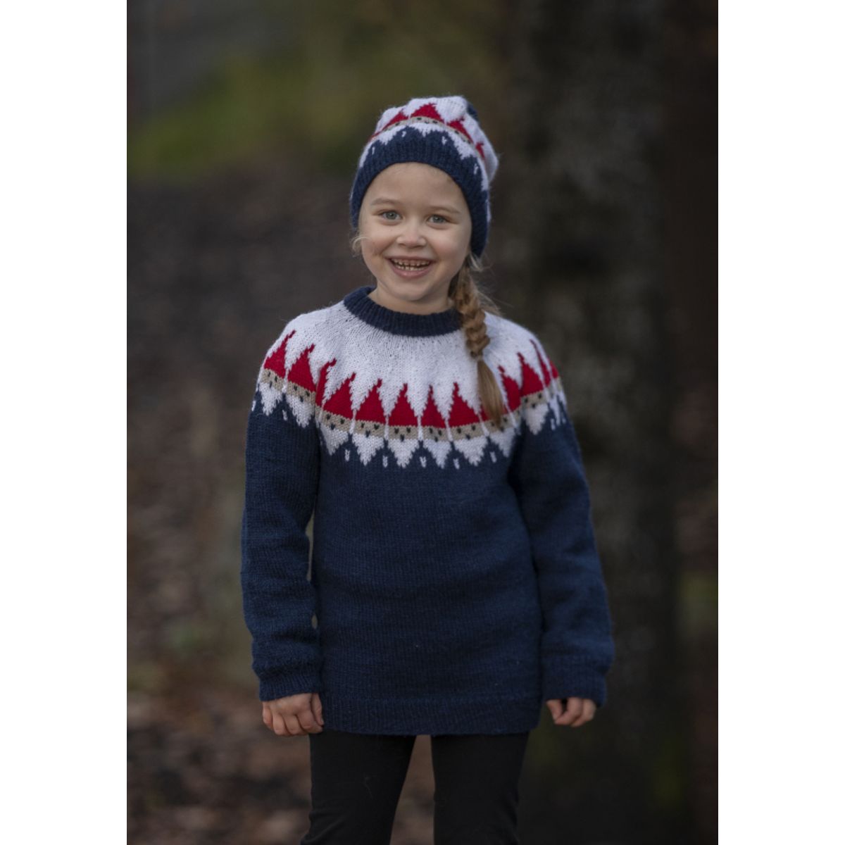 "Nisse" Genser og hue - Viking Design 2032-5B Kit - 2 - 12 år - Viking Alpaca Storm, fra Viking