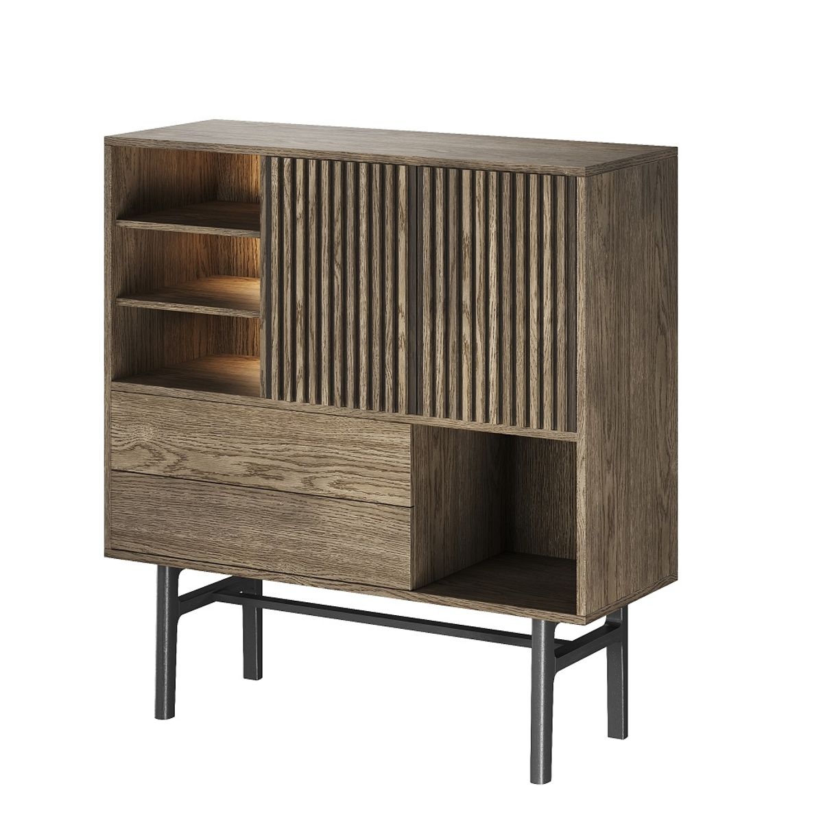 Casø 230 Highboard m/lamellåger - røget eg