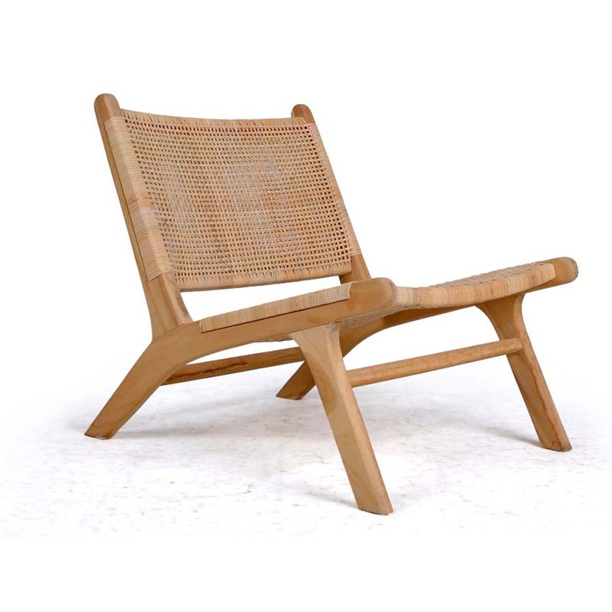 Rosy loungestol - massiv teak/naturflet