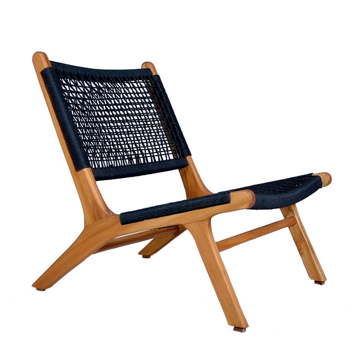 Rosy loungestol - massiv teak/sort snor