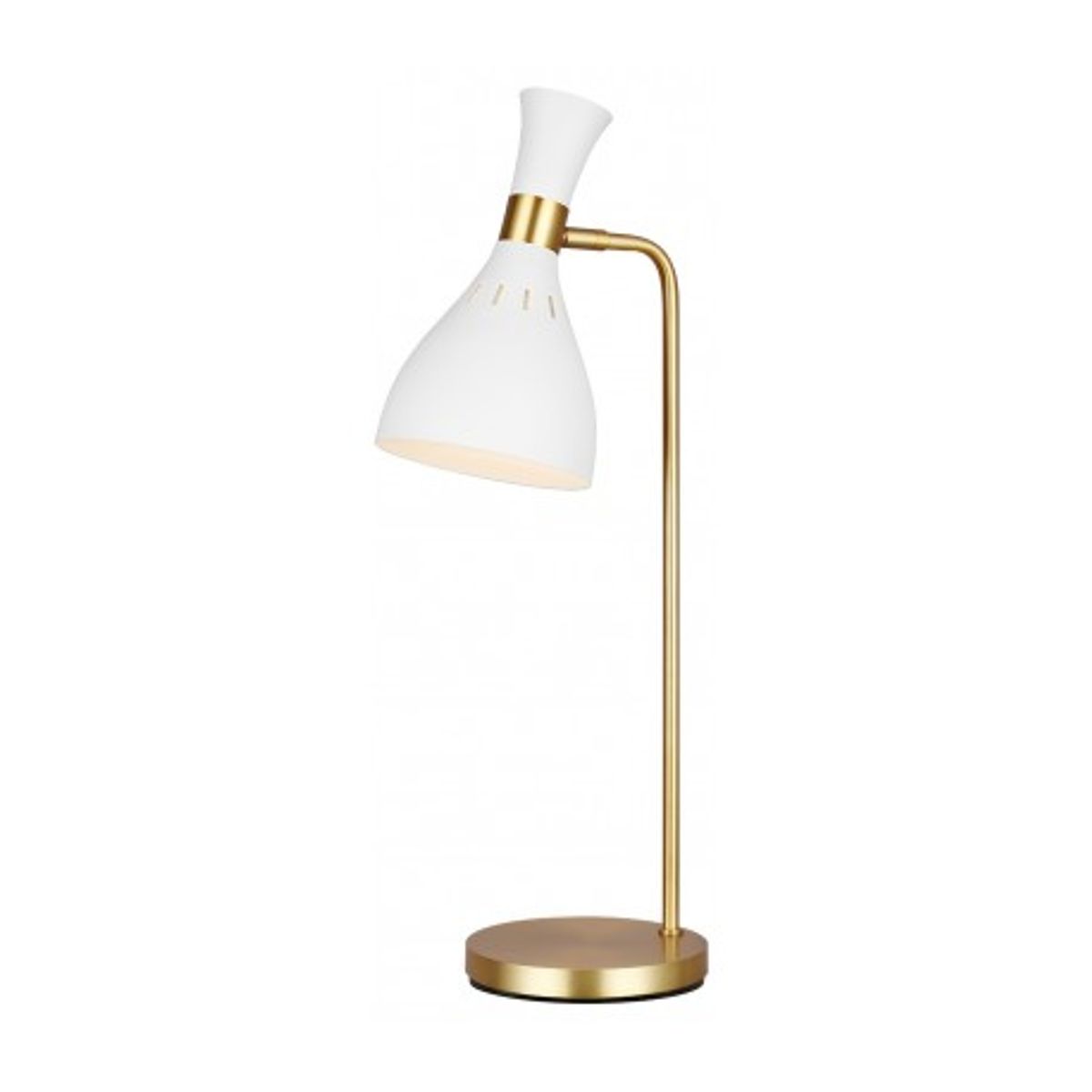 Joan Bordlampe H63,5 cm 1 x E27 - Hvid/Brændt messing