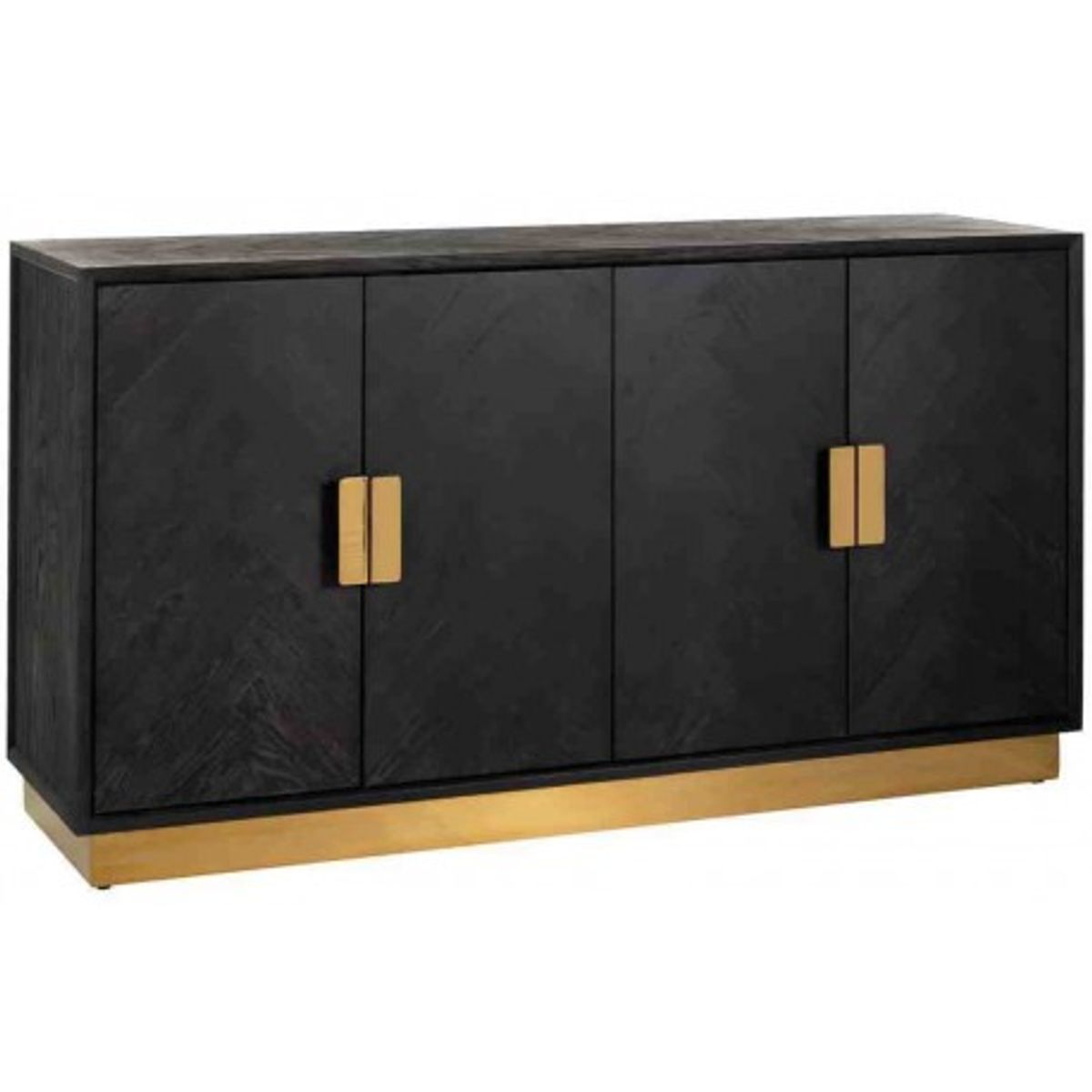 Blackbone sideboard i egetræ og stål B160 cm - Sort/Guld