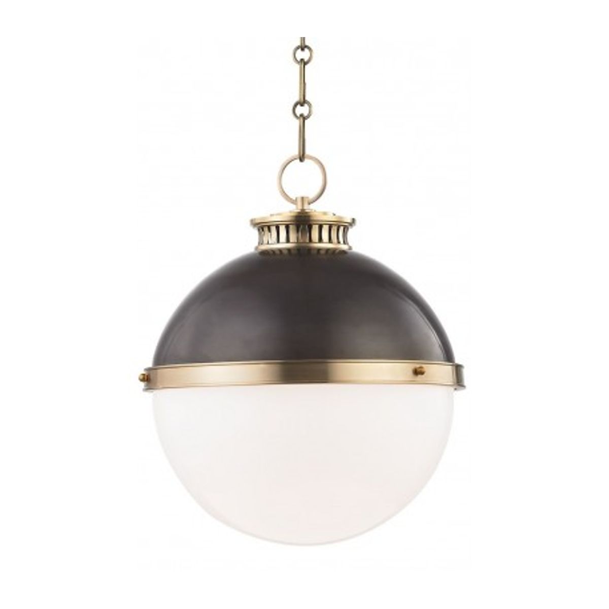 Latham Loftlampe i stål og glas Ø37,5 cm 1 x E27 - Aldret bronze/Opalhvid