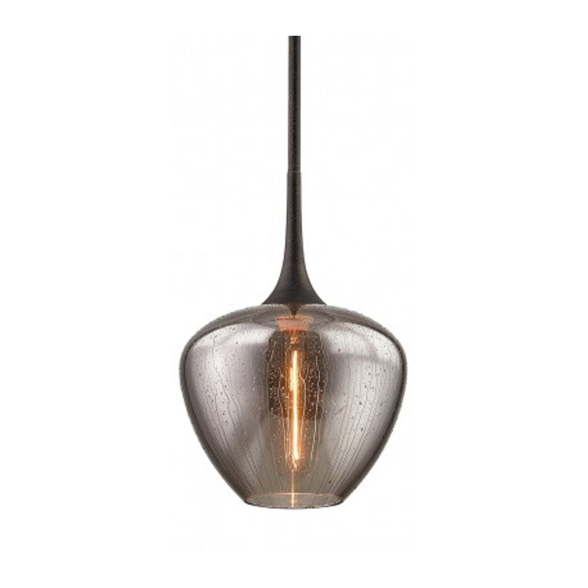 West End Loftlampe i stål og glas Ø32 cm 1 x E27 - Aldret bronze/Smoked rain