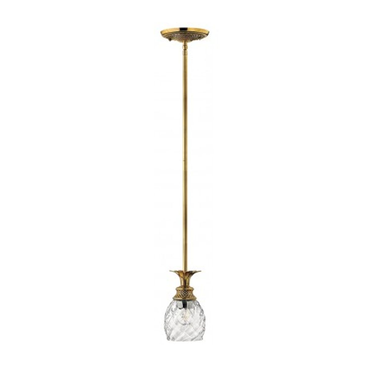 Plantation Loftlampe i stål og glas Ø12,4 cm 1 x E27 - Børstet messing/Klar