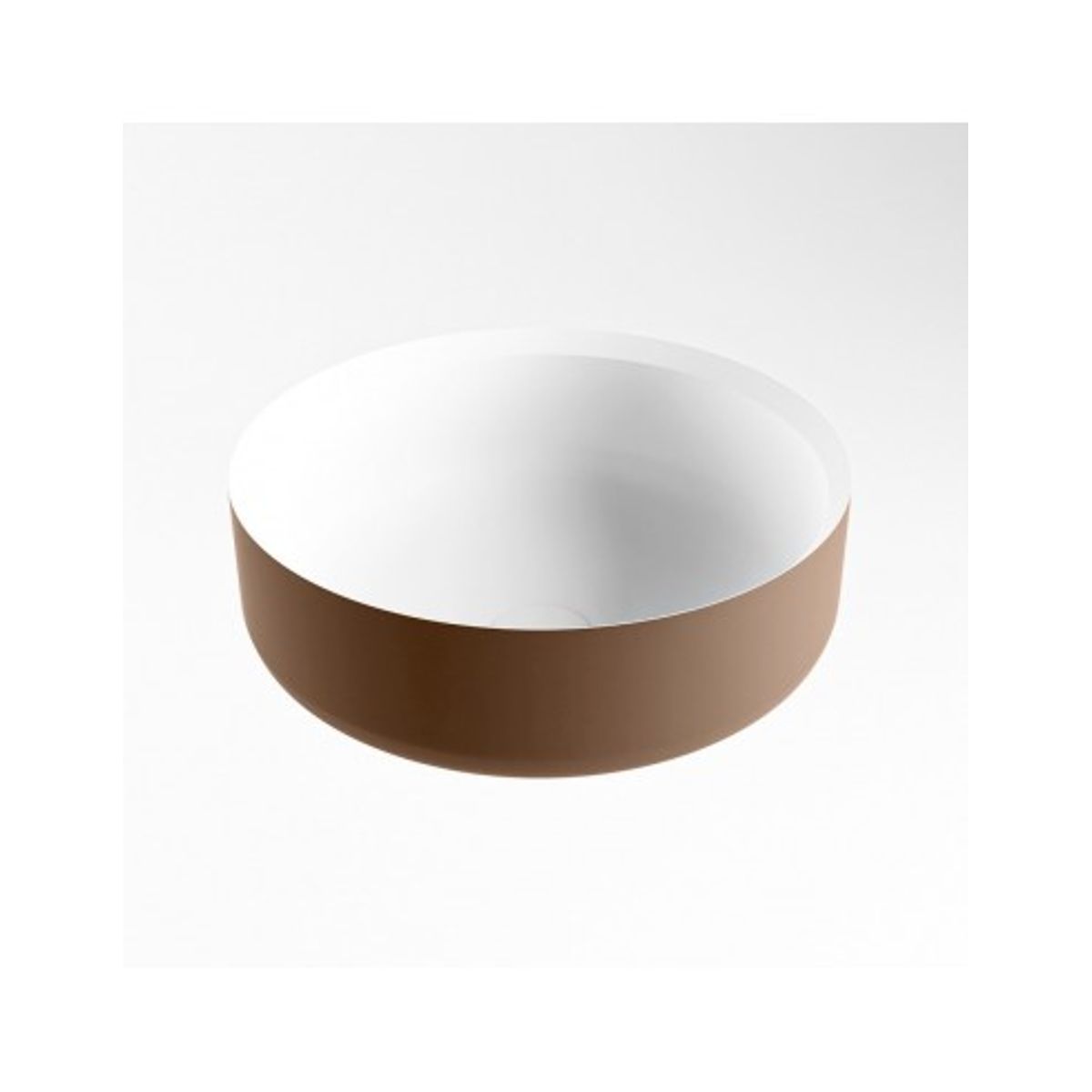 COSS håndvask Ø36 cm Solid surface - Talkum/Rustbrun