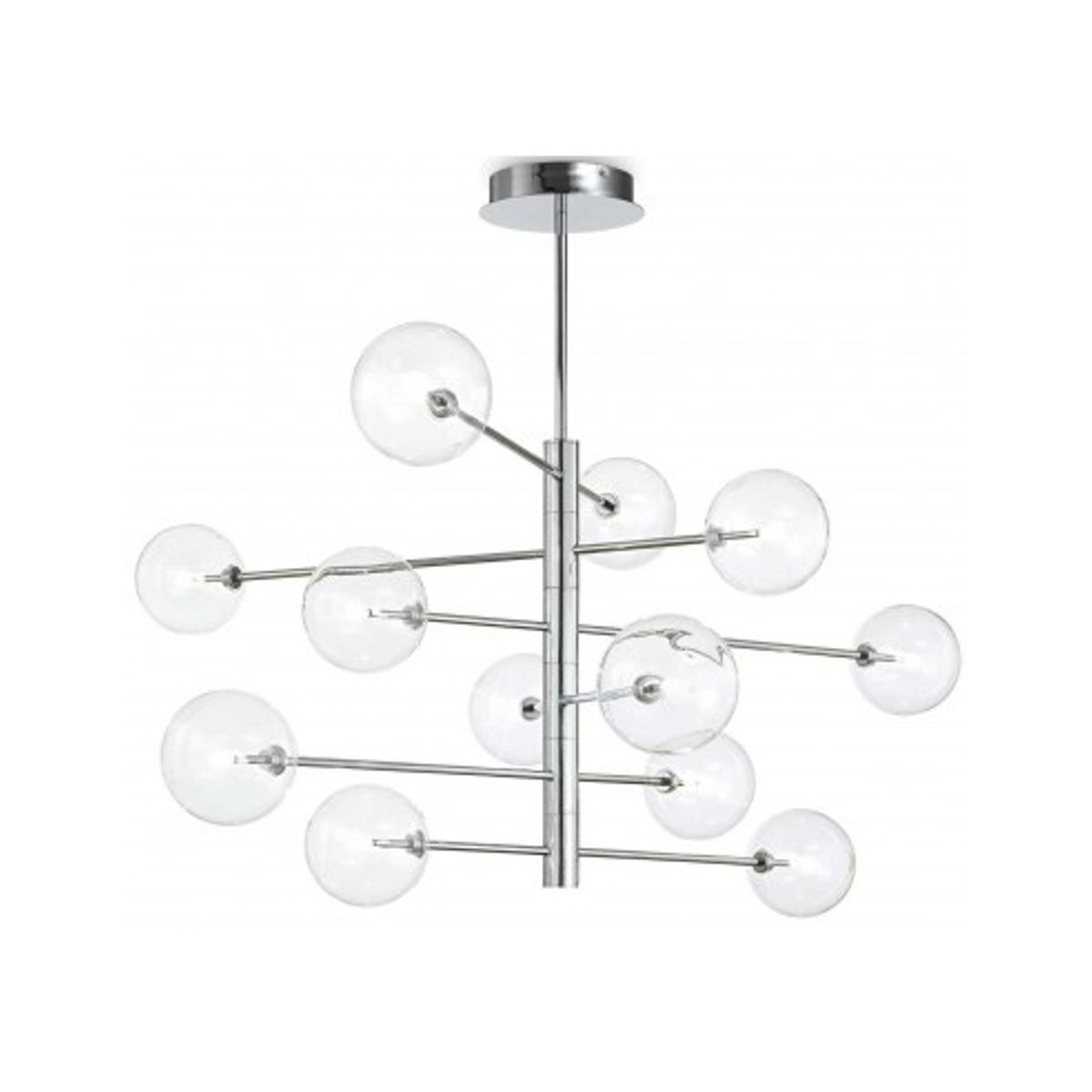 Equinoxe Loftlampe i metal og glas Ø124 cm 12 x G4 - Krom