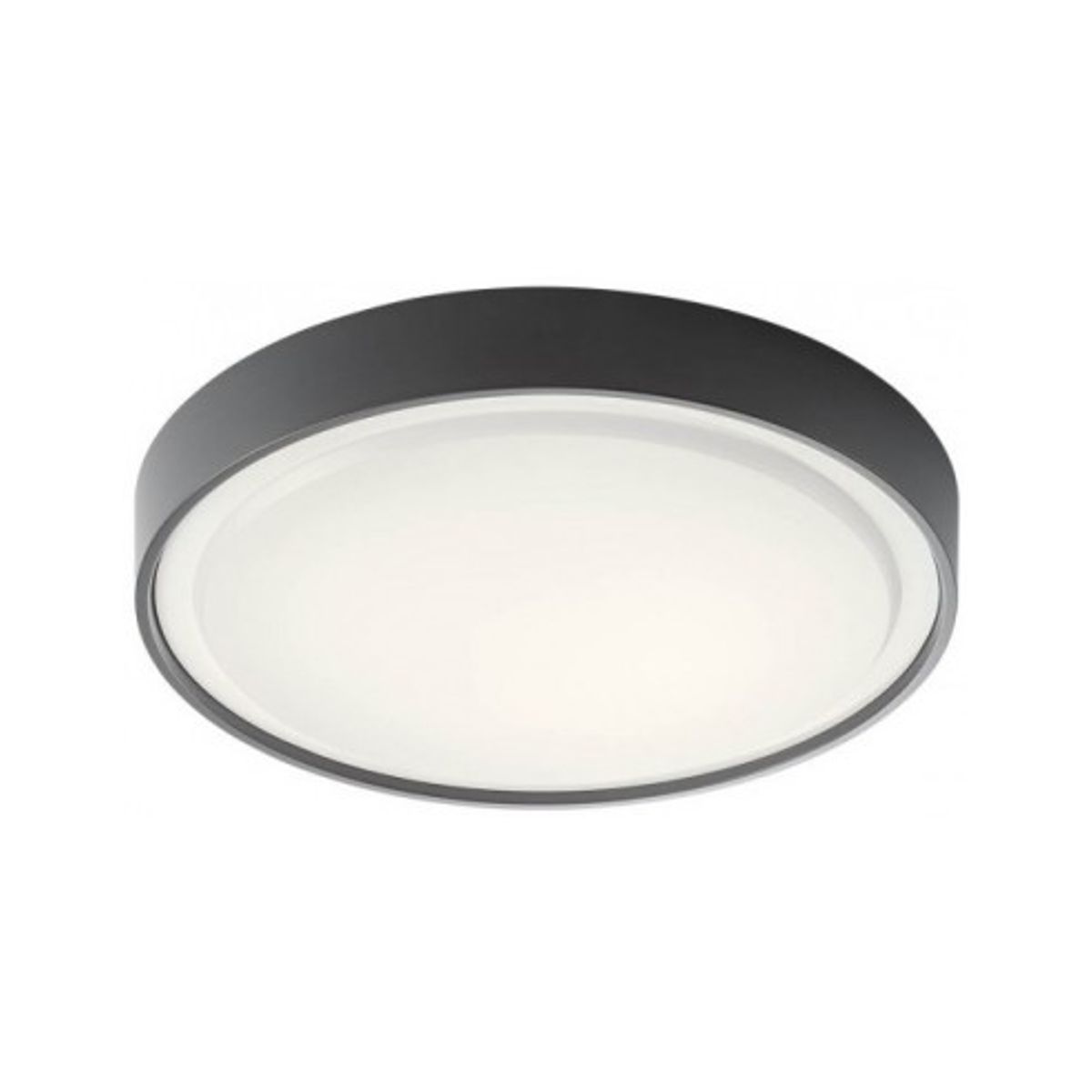 PONZA Loftlampe i abs og polycarbonat Ø30 cm 1 x 18W SMD LED - Mat mørkegrå