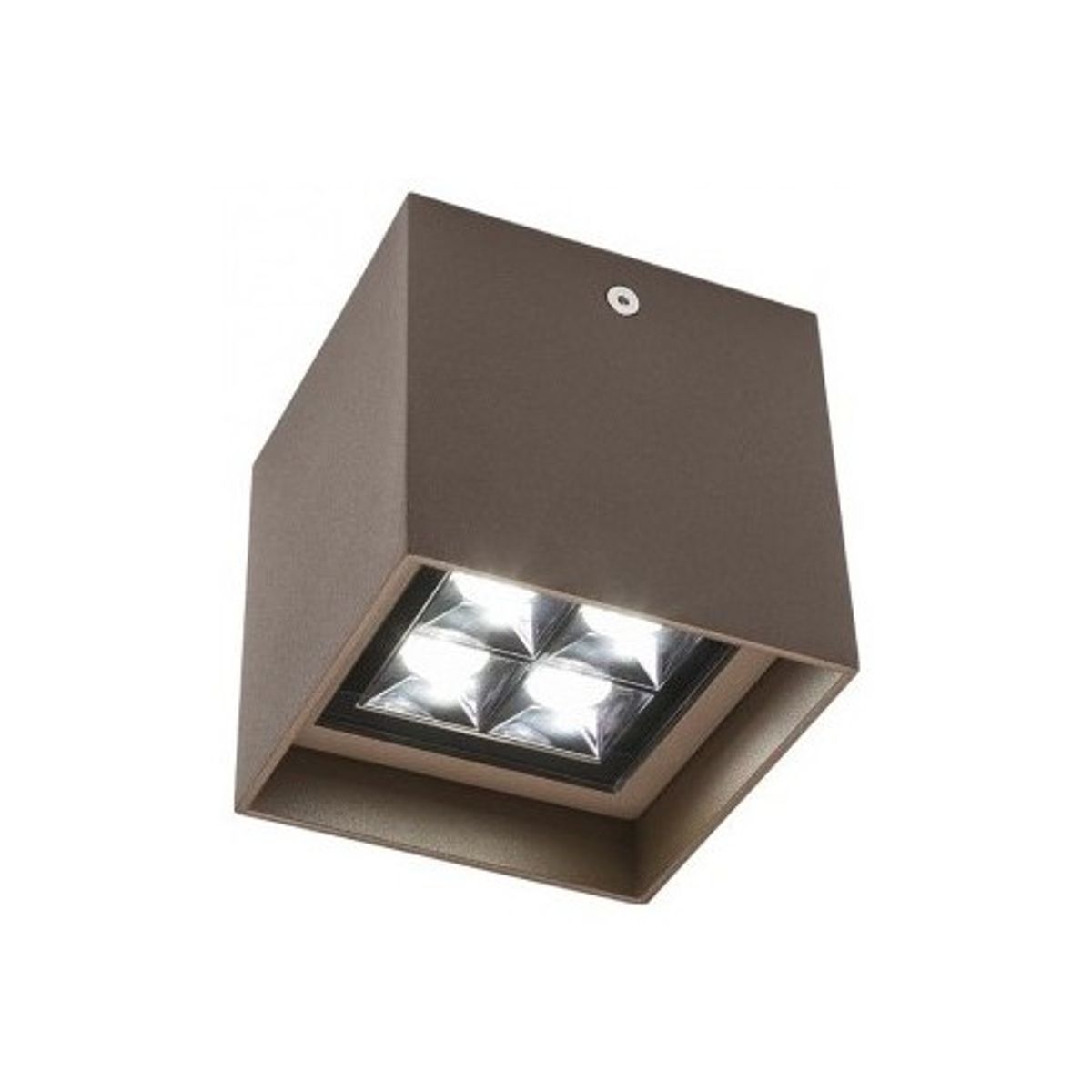 HUB Påbygningsspot i aluminium 10 x 10 cm 1 x 12W CREE LED - Mat mørkebrun