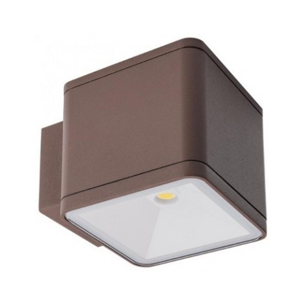 BETA Væglampe i aluminium og glas H8,6 cm 1 x 6W COB LED - Mat mørkebrun