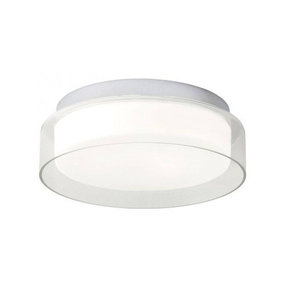 NAJI Badeværelseslampe i metal og glas Ø30 cm 1 x 12W SMD LED - Krom/Hvid