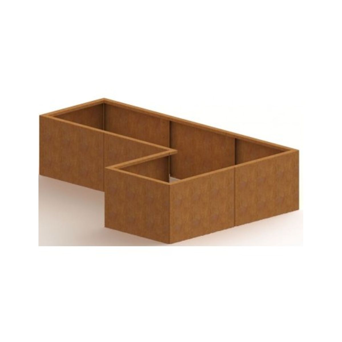 Kansas højbed uden bund H80 x B180 x D60/120 cm i corten stål