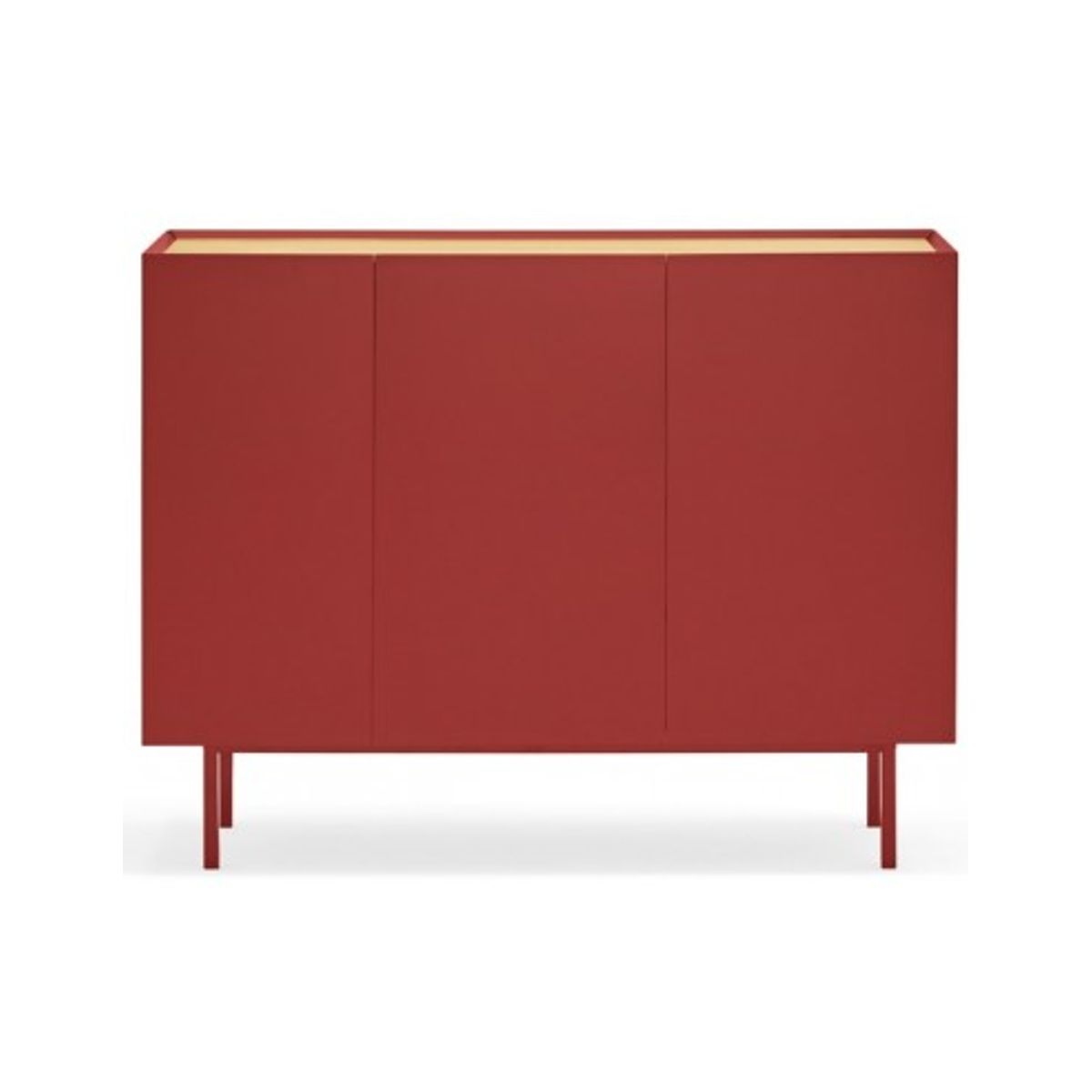 Arista sideboard i metal og mdf finér B110 cm - Mørkerød/Eg