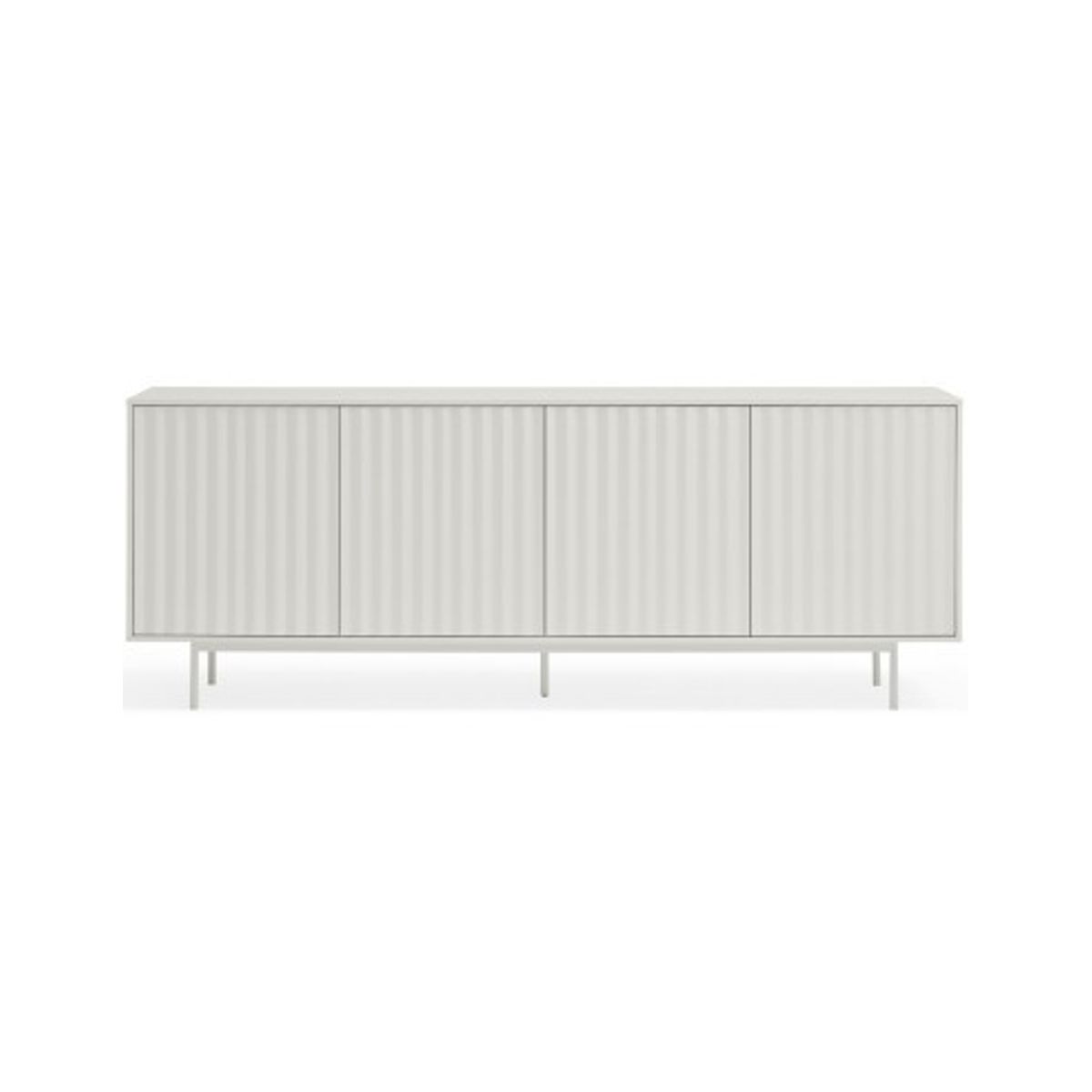 Sierra sideboard i metal og mdf finér B211 cm - Hvid/Hvid