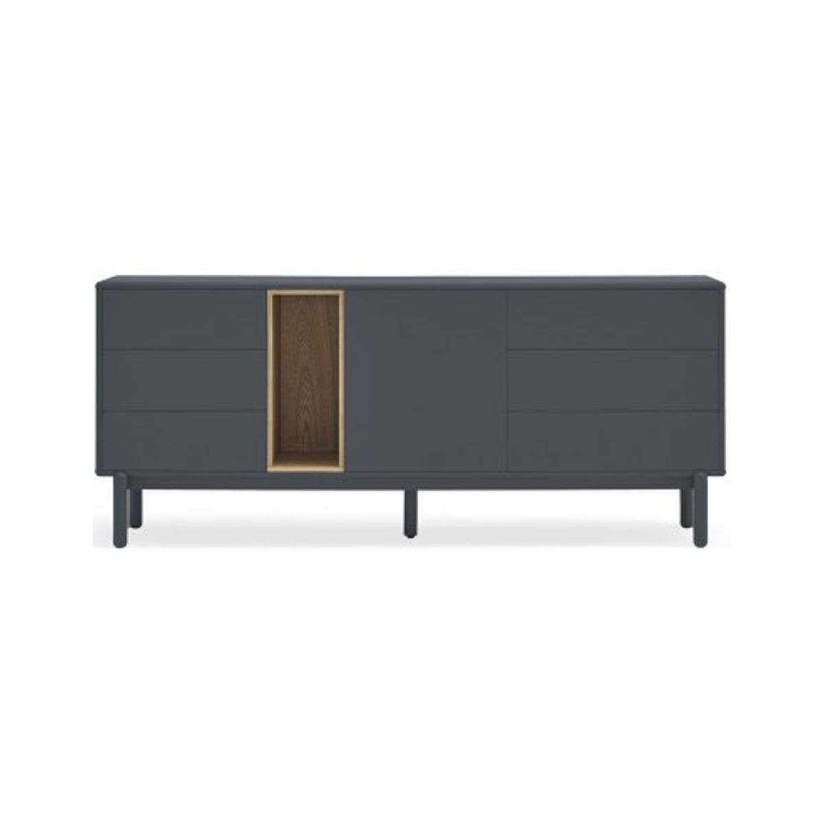 Corvo Sideboard i massiv træ og mdf finér B180 cm - Antracit/Eg