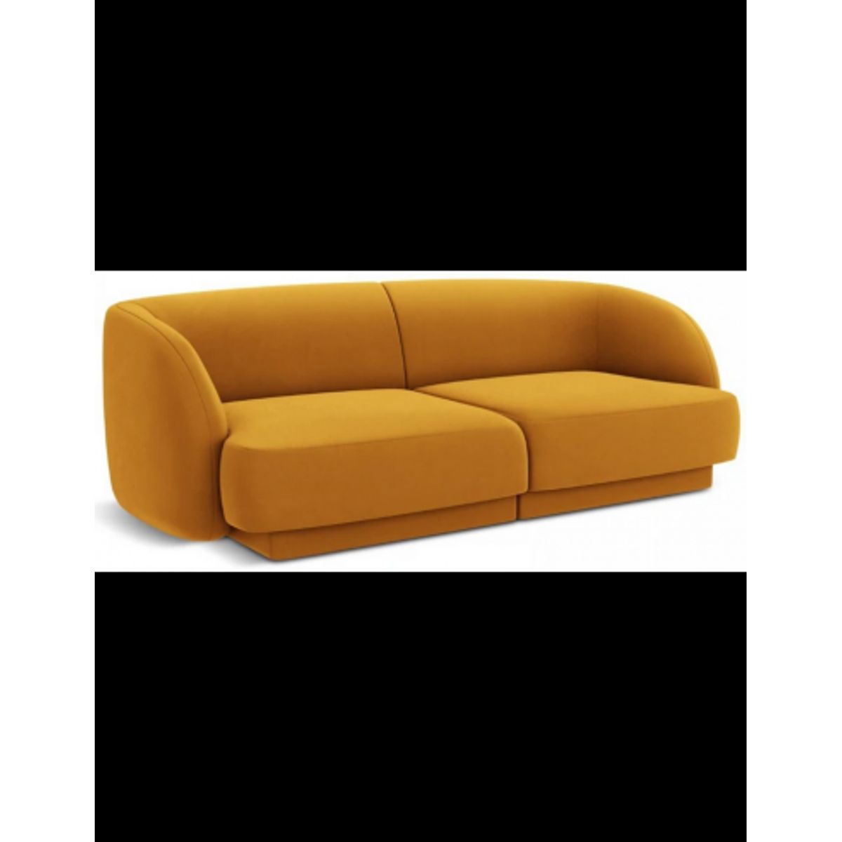 Miley 2-personers sofa i velour B184 x D85 cm - Gul