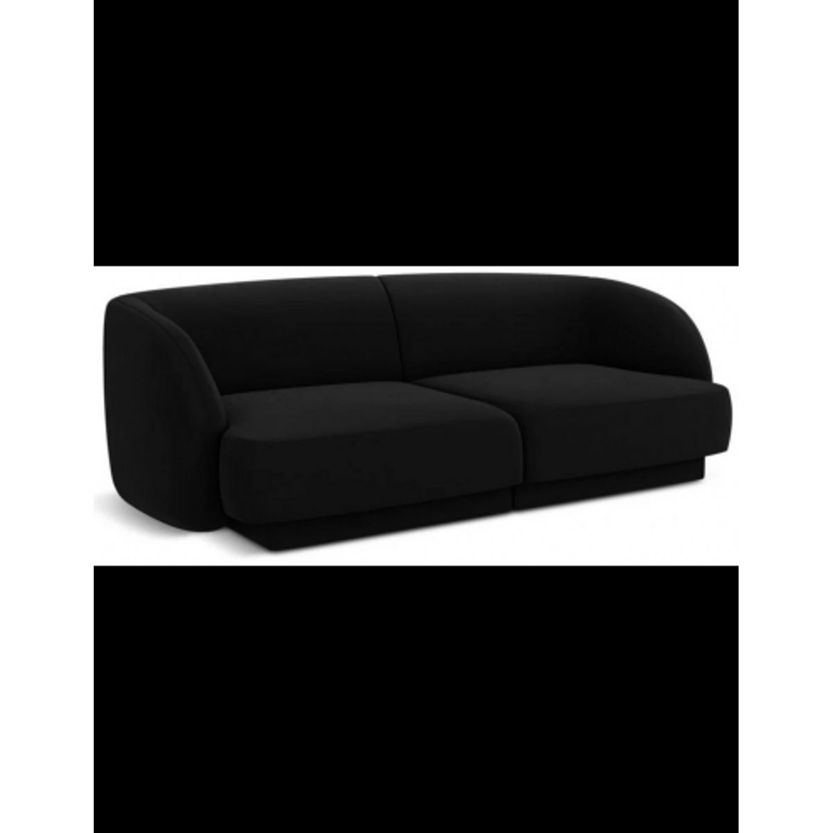 Miley 2-personers sofa i velour B184 x D85 cm - Sort