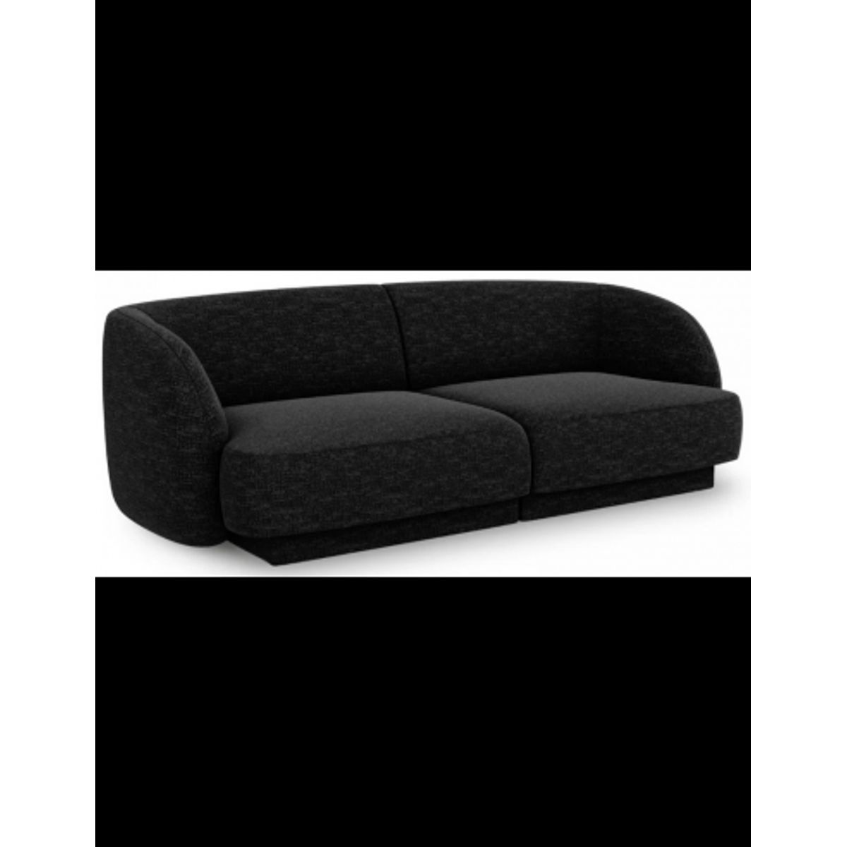 Miley 2-personers sofa i chenille B184 x D85 cm - Sort