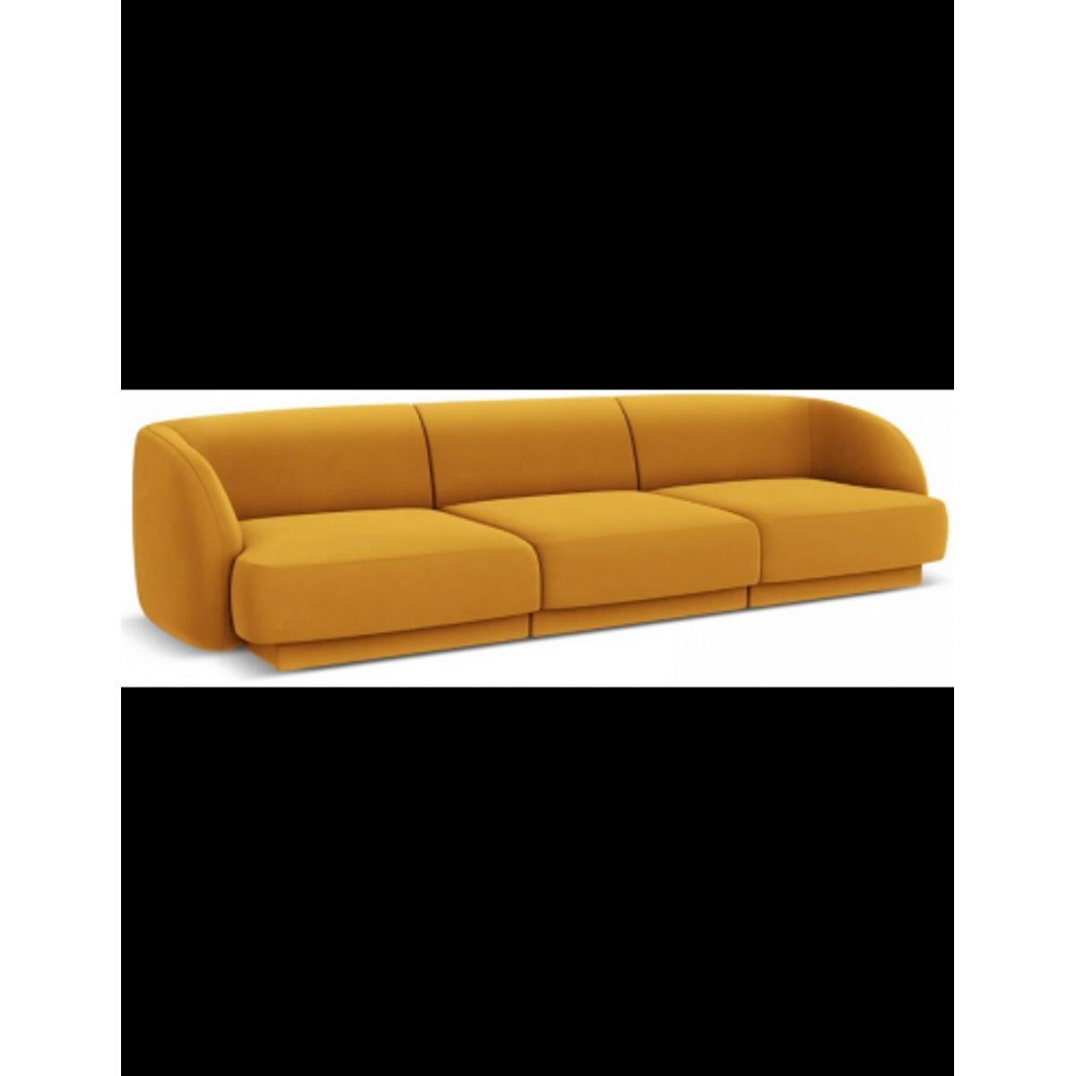 Miley 3-personers sofa i velour B259 x D85 cm - Gul