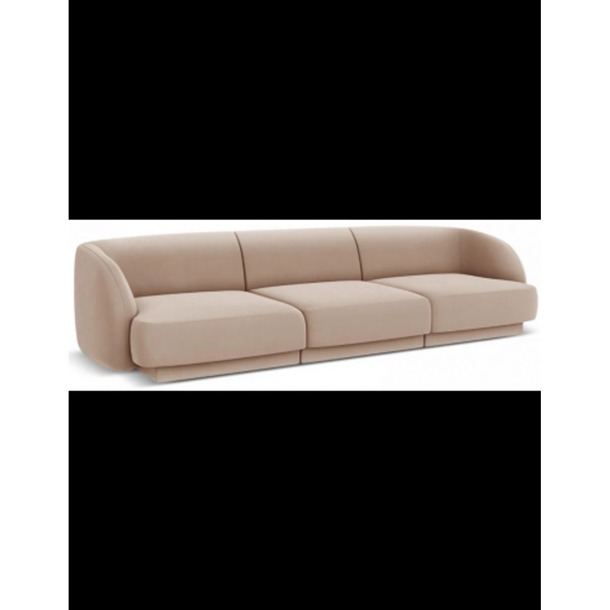 Miley 3-personers sofa i velour B259 x D85 cm - Cappucino