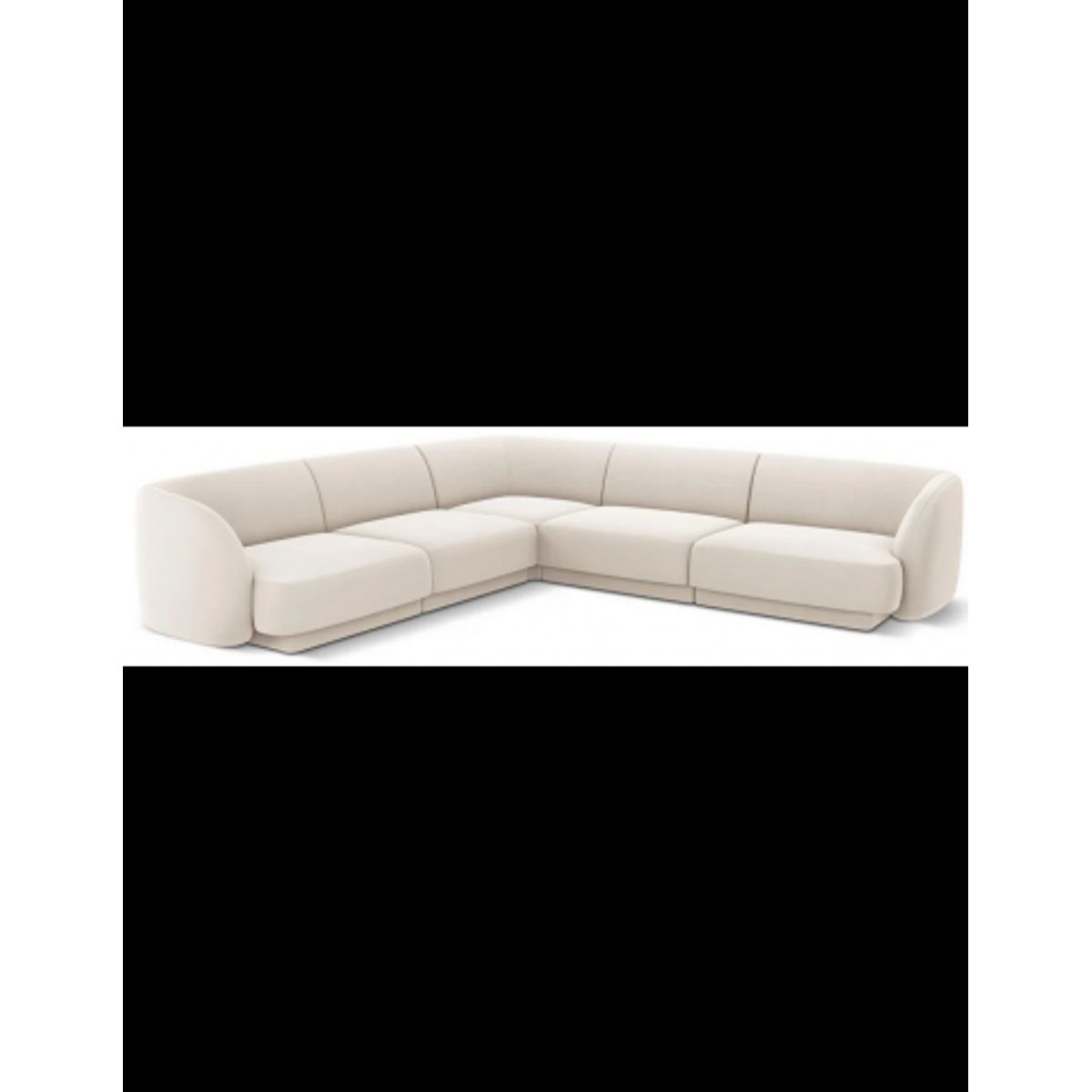 Miley hjørnesofa i velour B252 x D252 cm - Lys beige